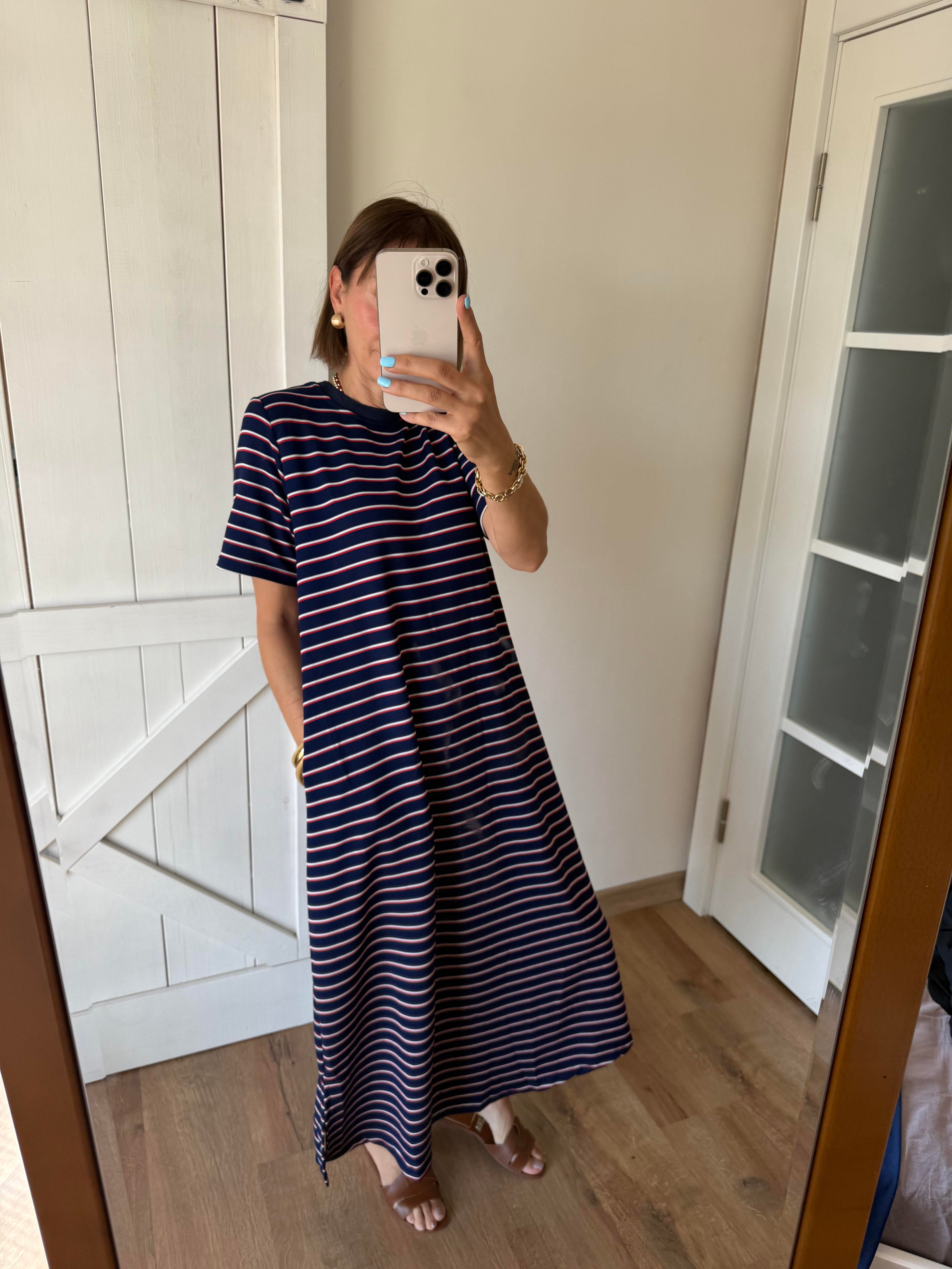 Çizgili Kos Laci Elbise