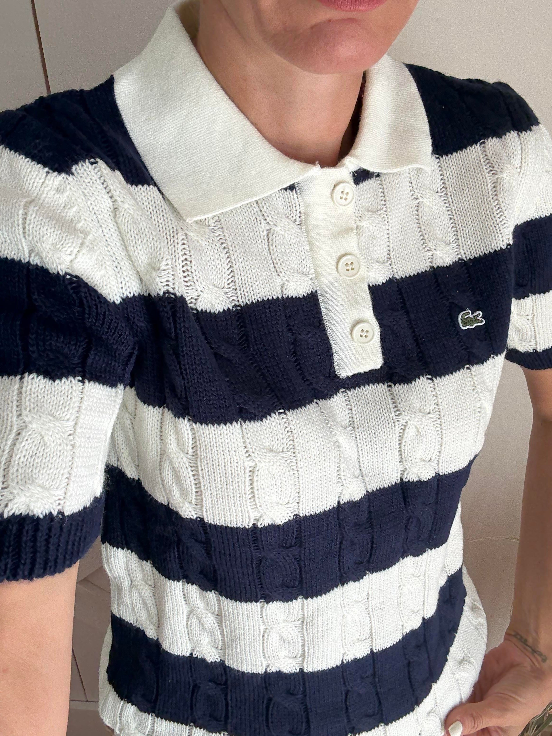 Çizgili Lacivert Saç Örgü Triko