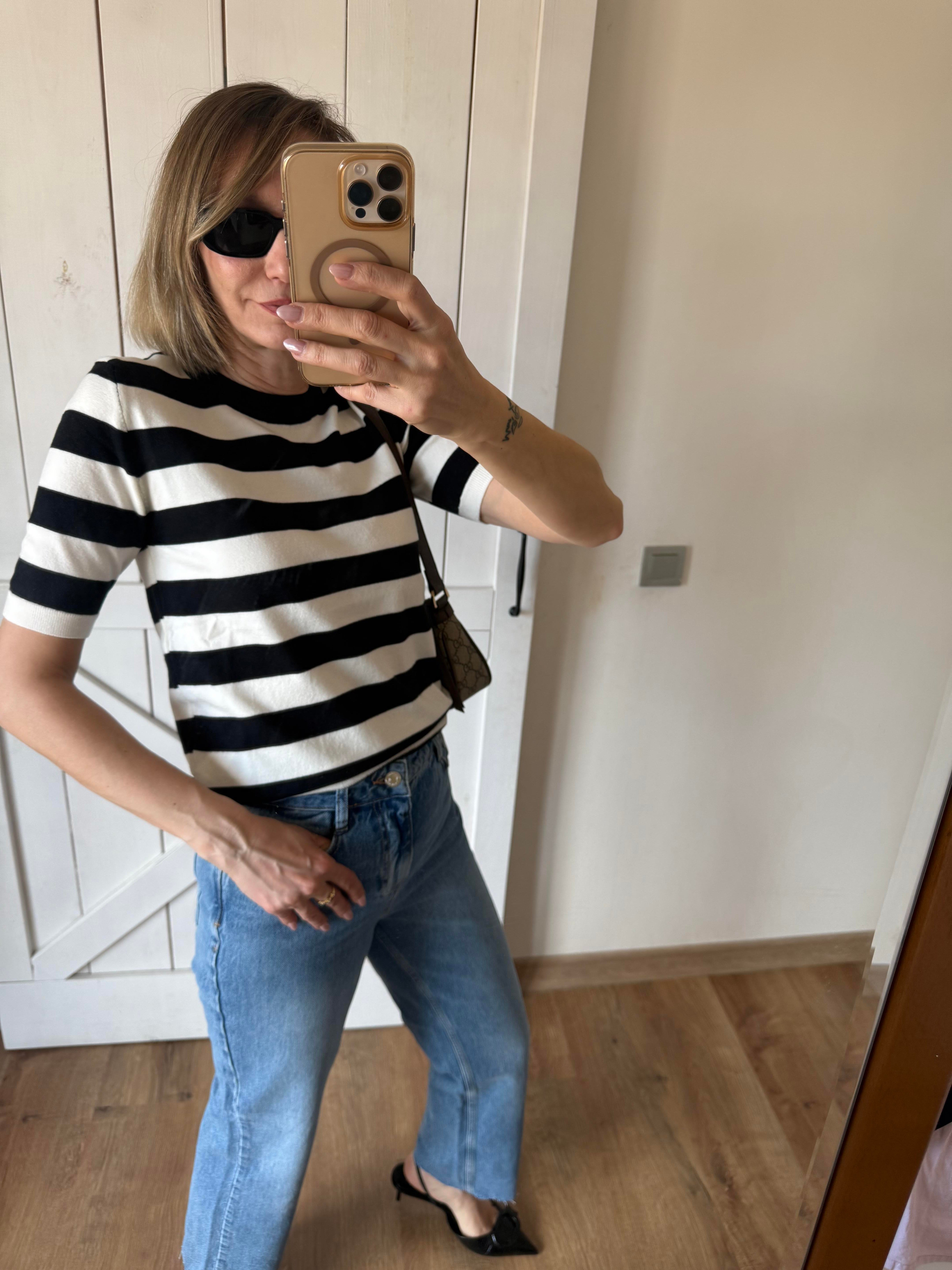 Çizgili Triko Tshirt