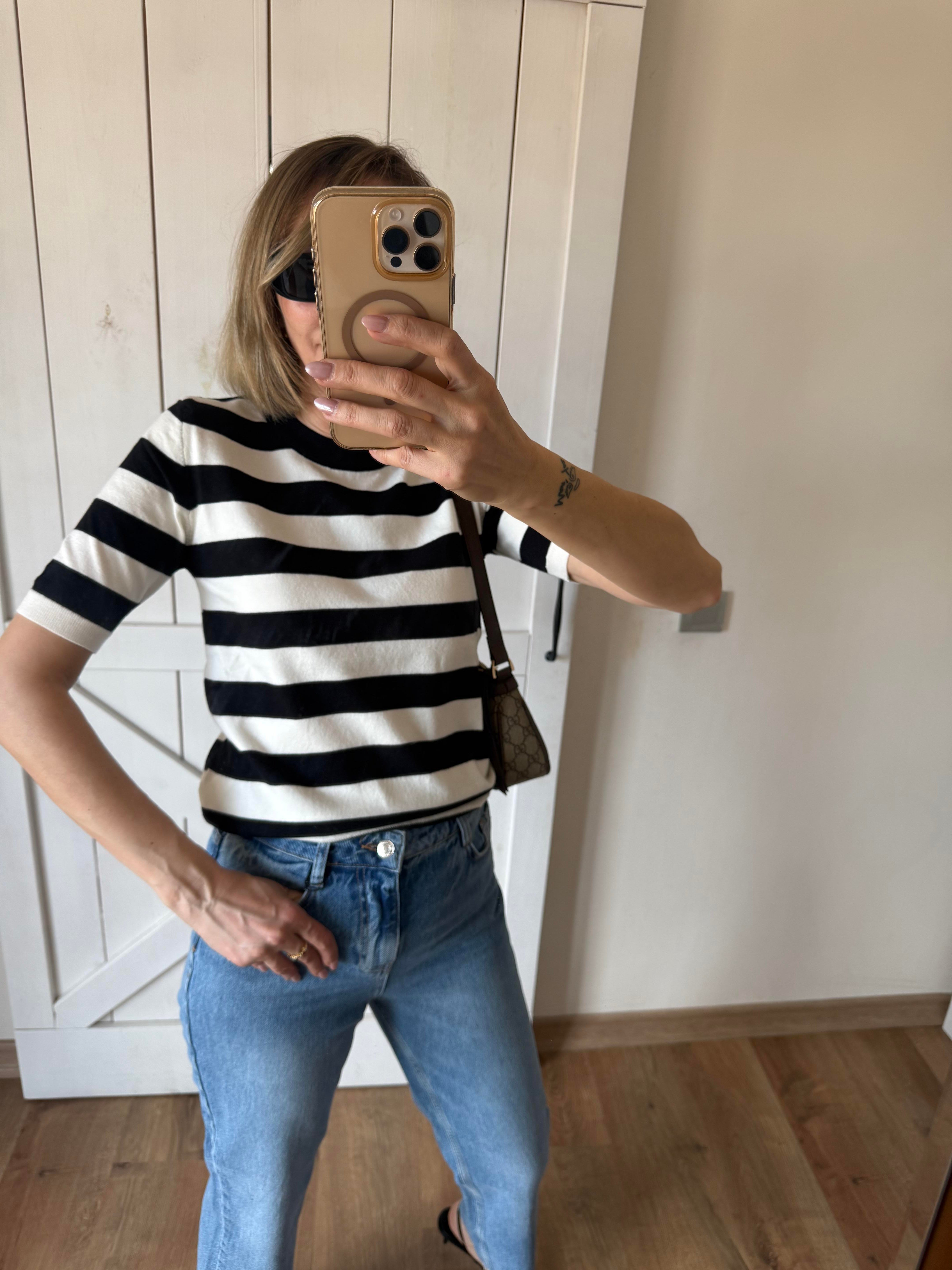 Çizgili Triko Tshirt