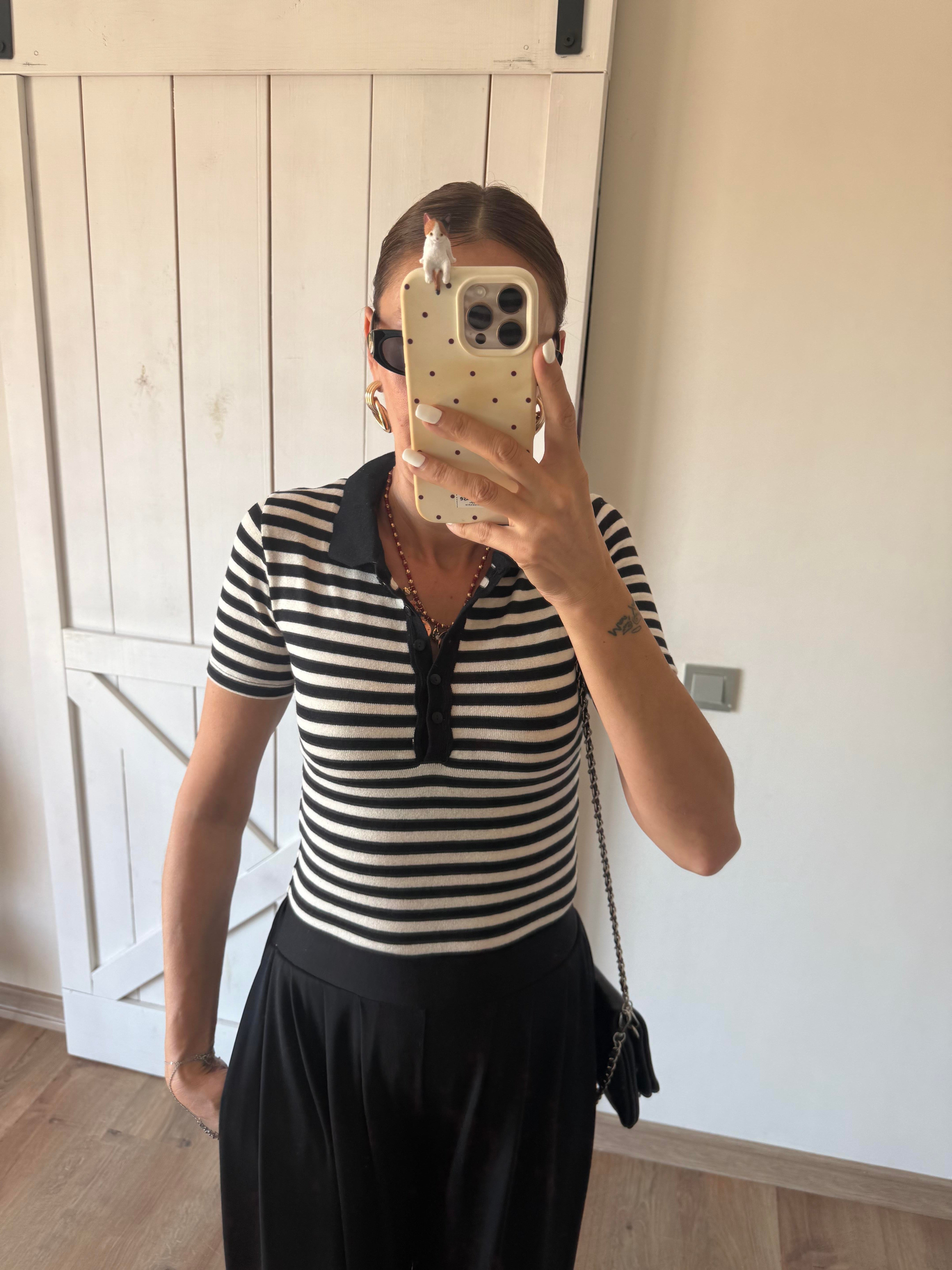 Çizgili Zr Polo Yaka Triko