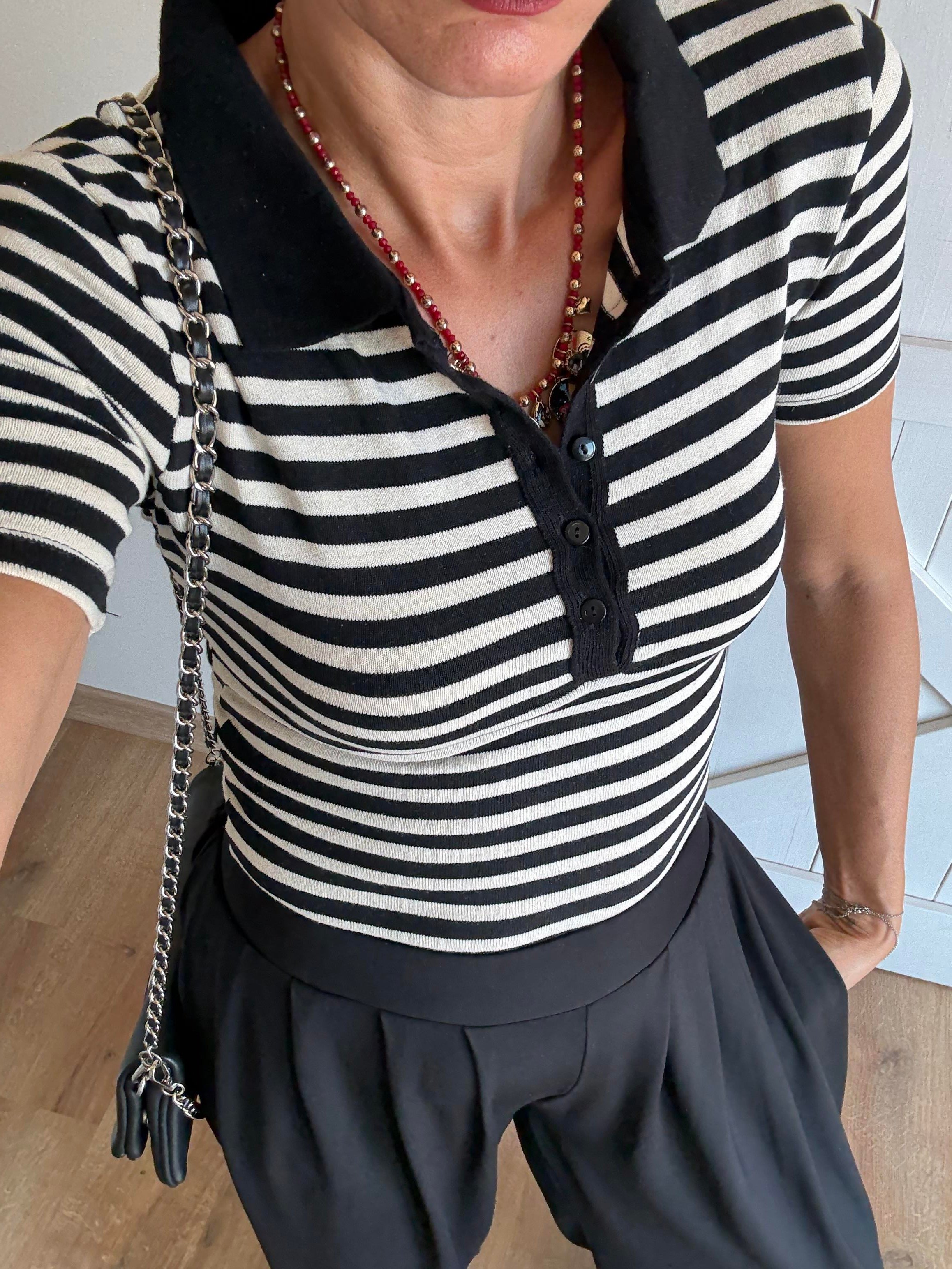 Çizgili Zr Polo Yaka Triko