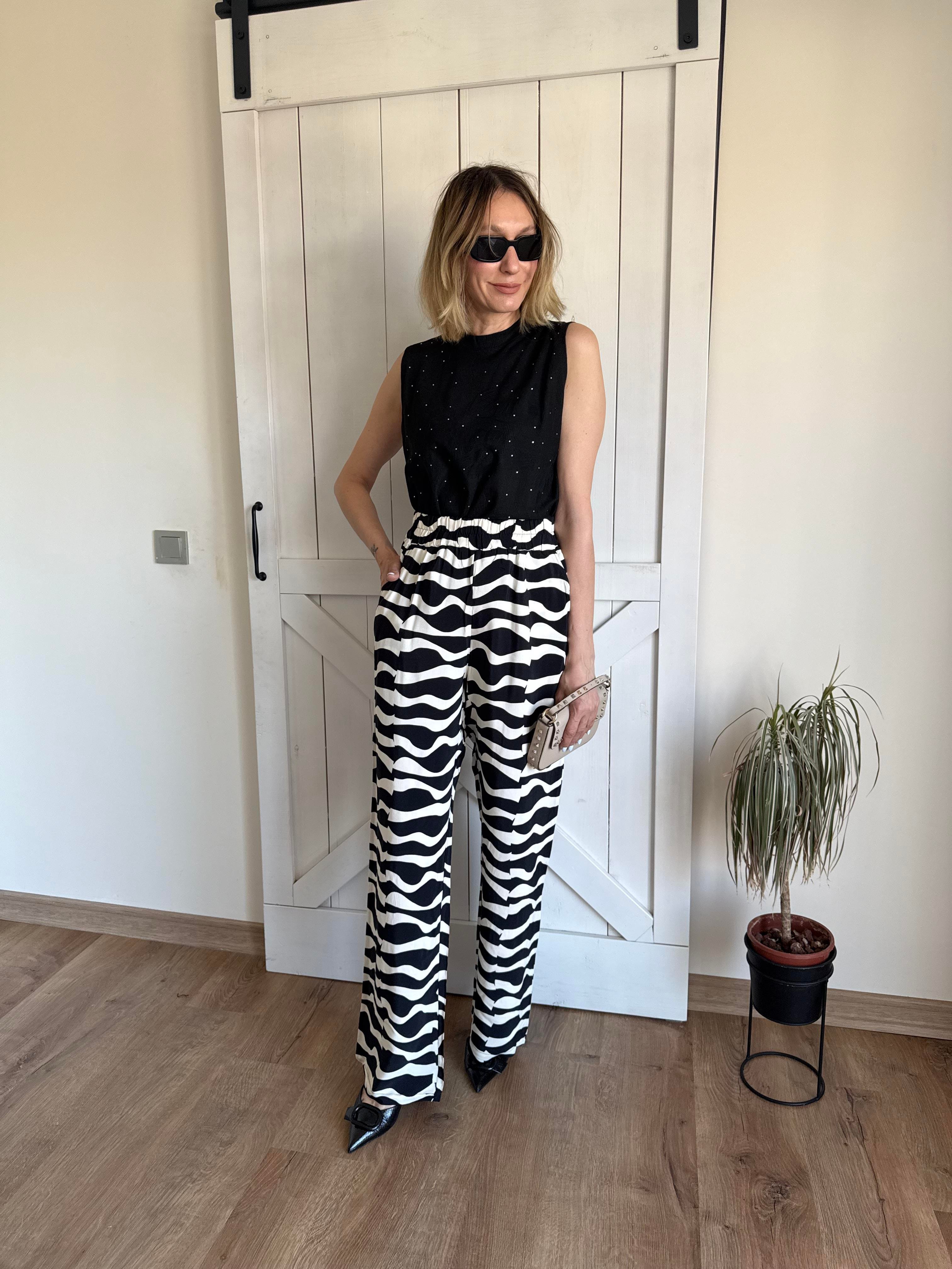 Dalga Desenli Pantolon