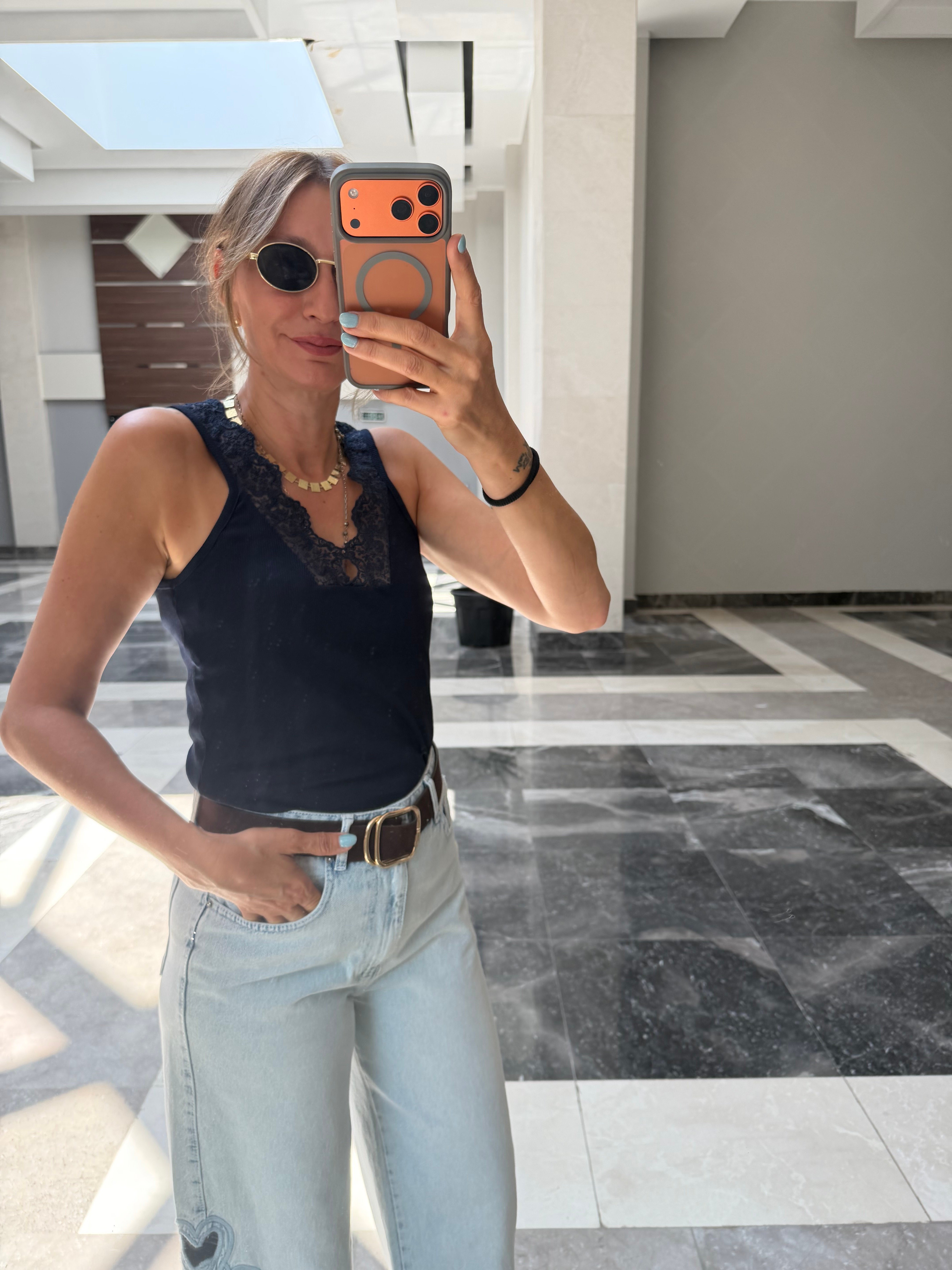 Dantel Detalı Lacivert Atlet