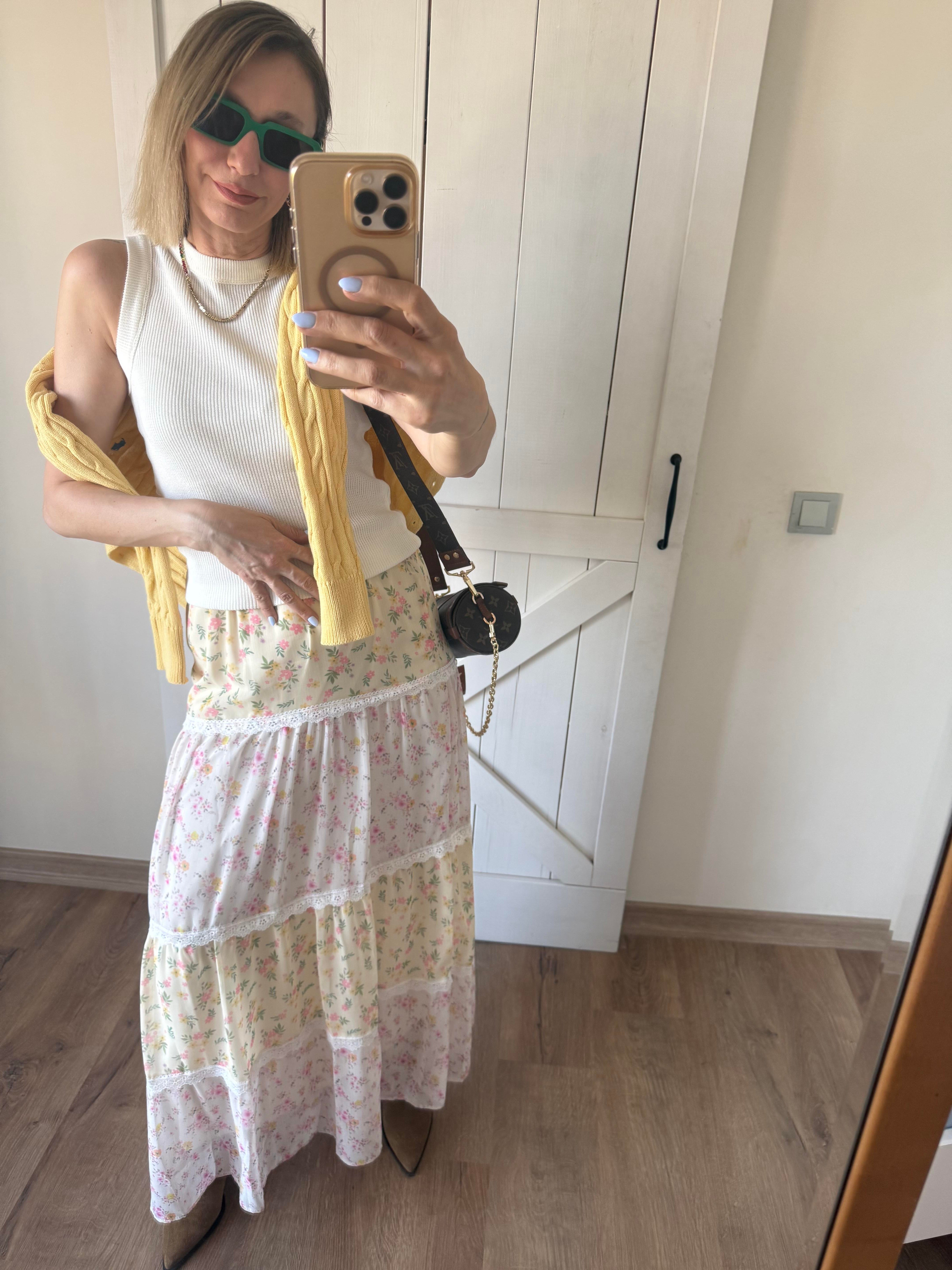 Dantel Detaylı Katlı Etek