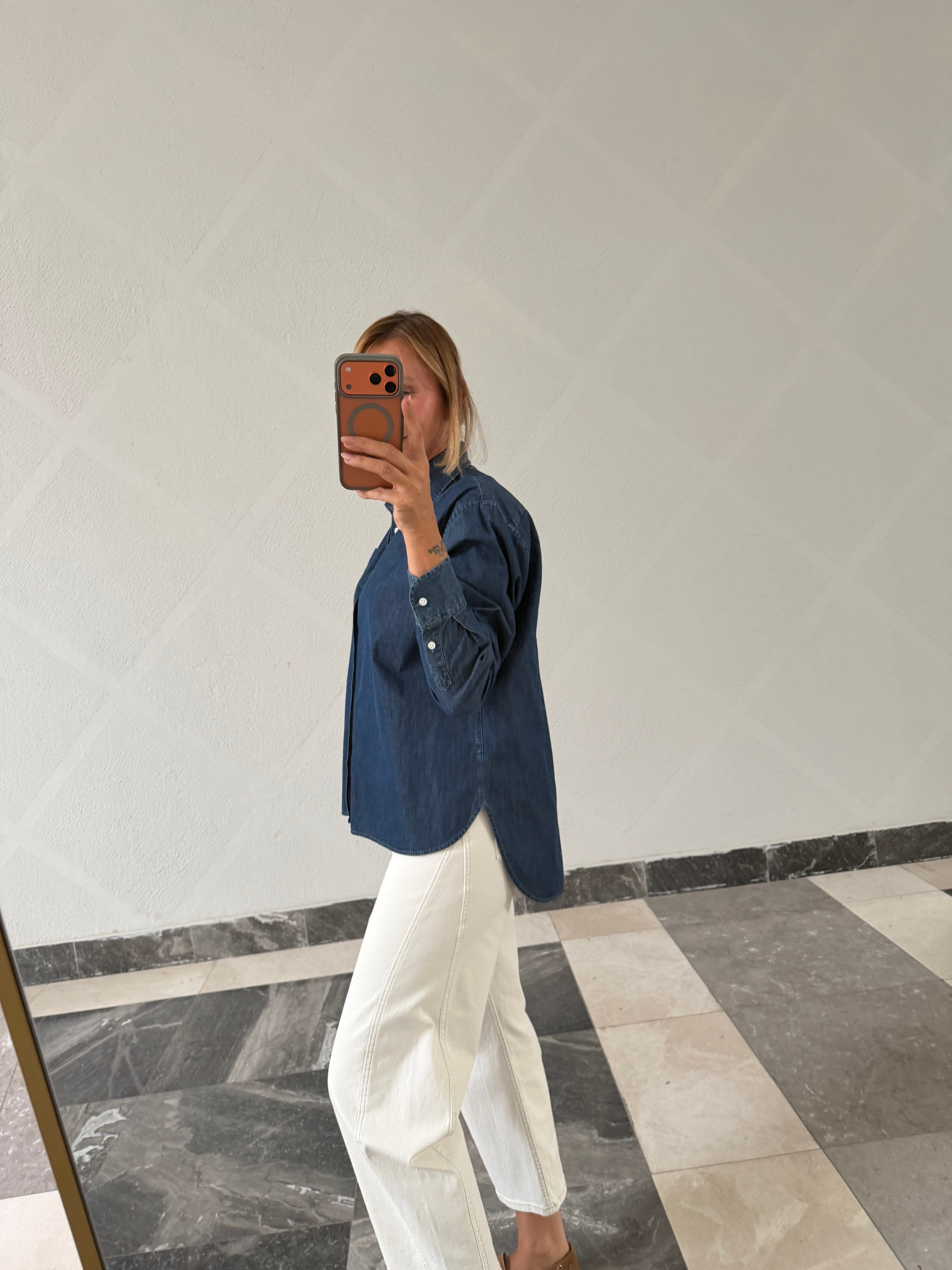 Denim Görünümlü Gömlek