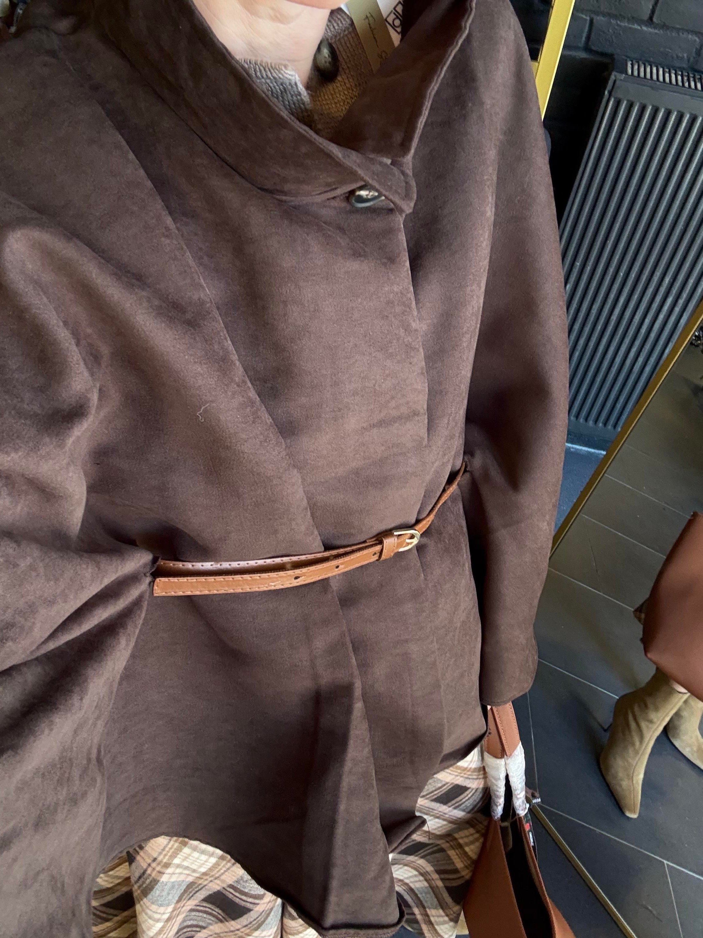 Deri Kemerli Nubuk Kahve Panço