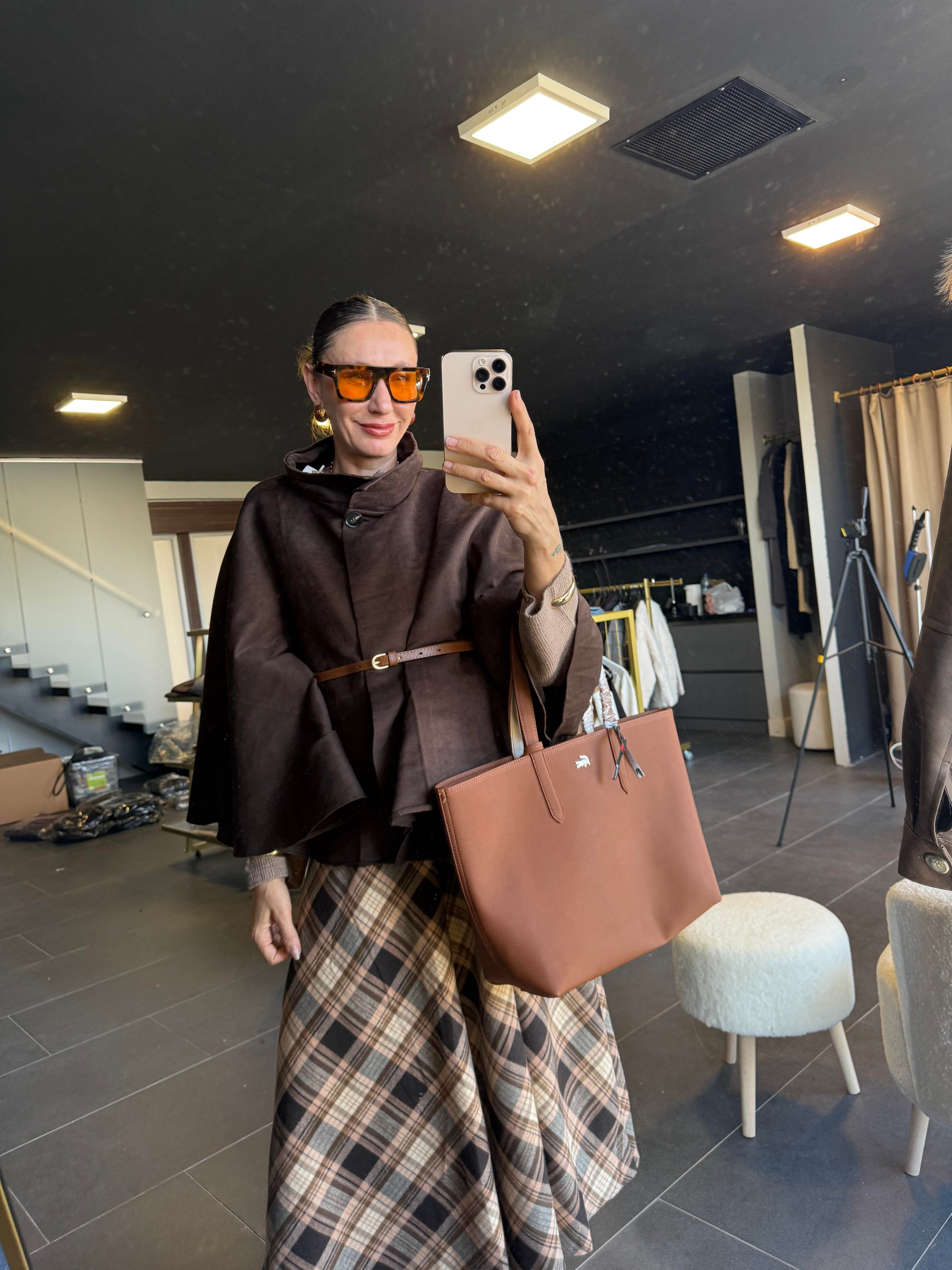 Deri Kemerli Nubuk Kahve Panço