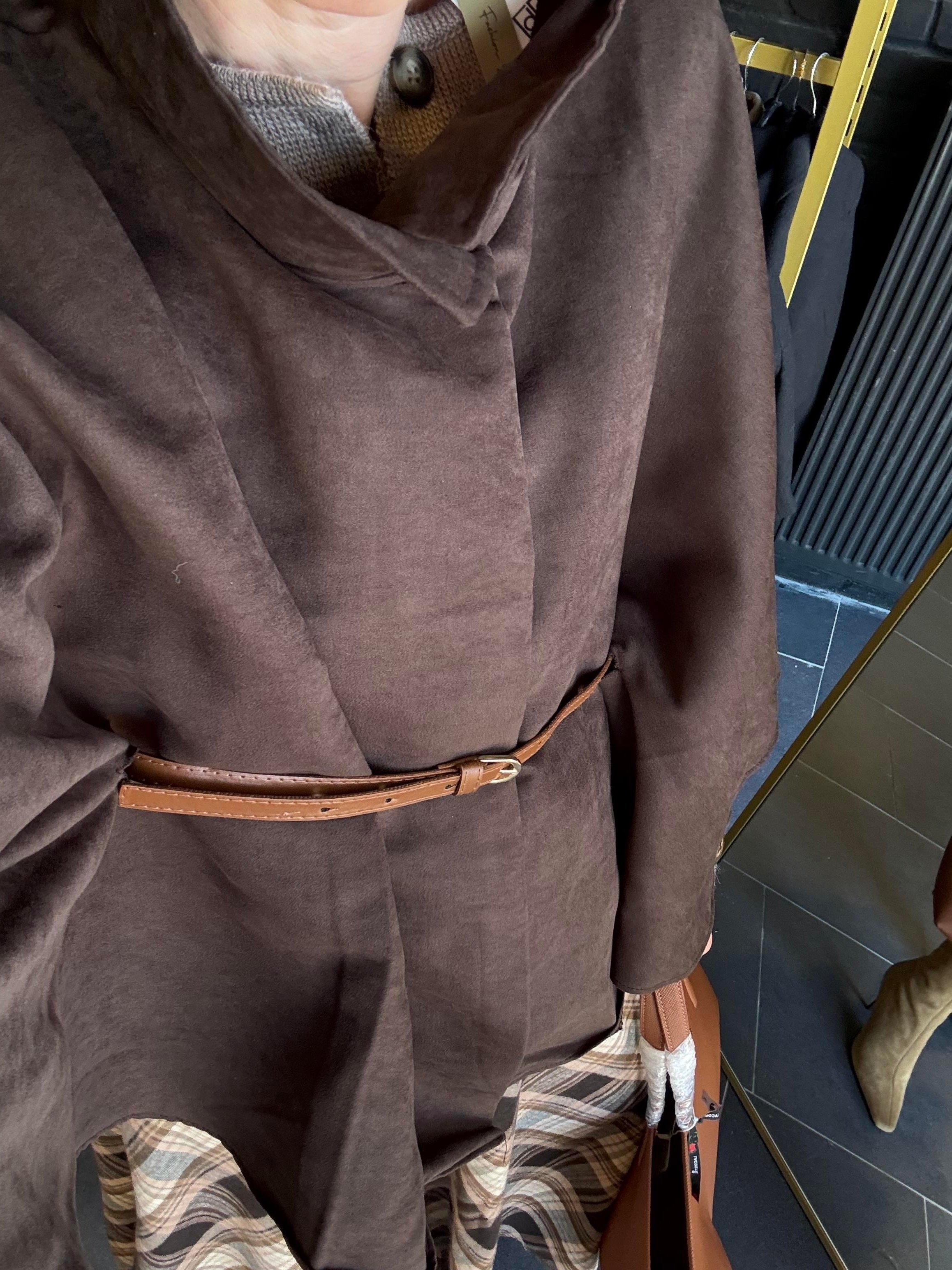 Deri Kemerli Nubuk Kahve Panço