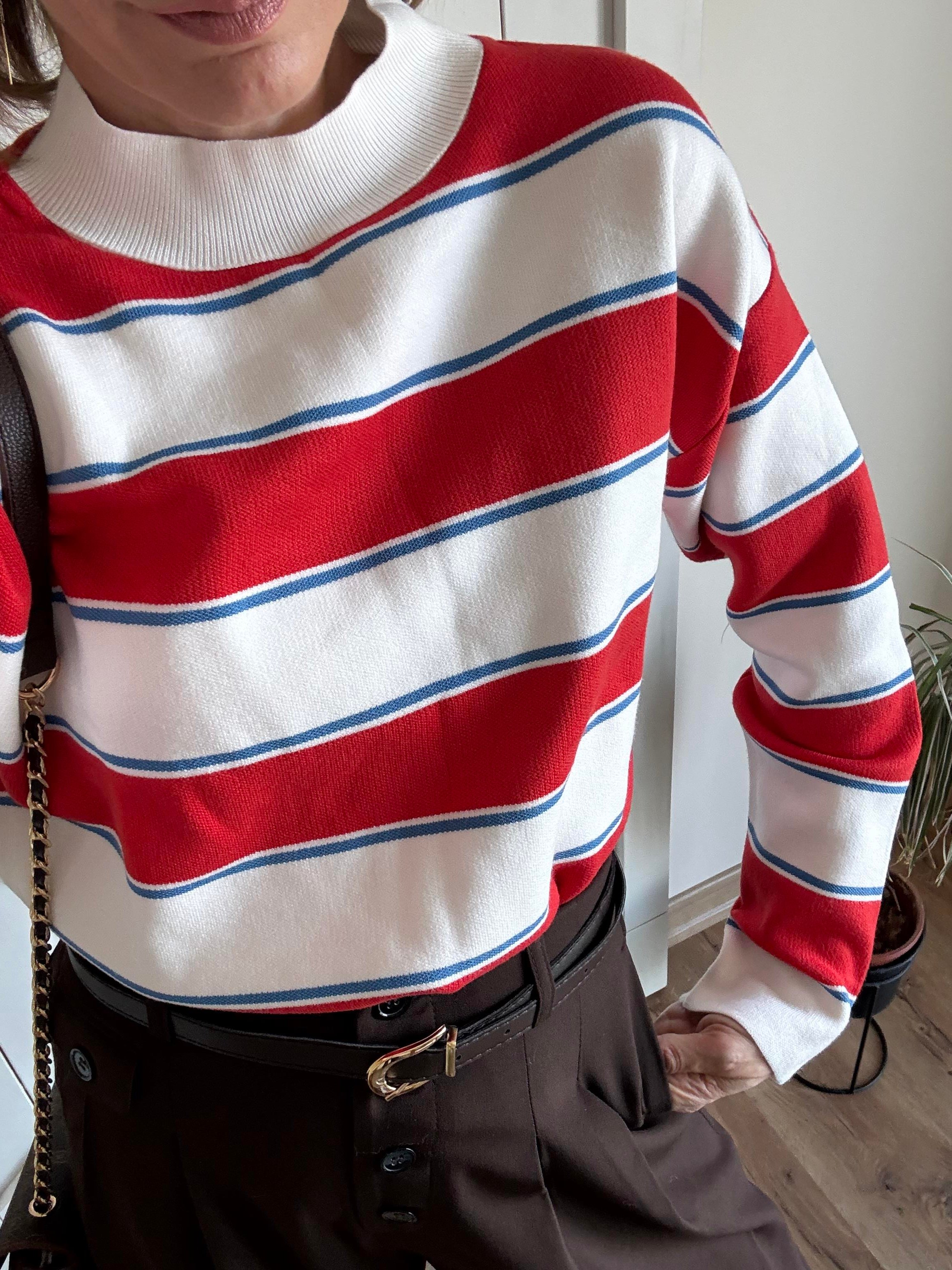 Dik Yaka Mng Renkli Triko