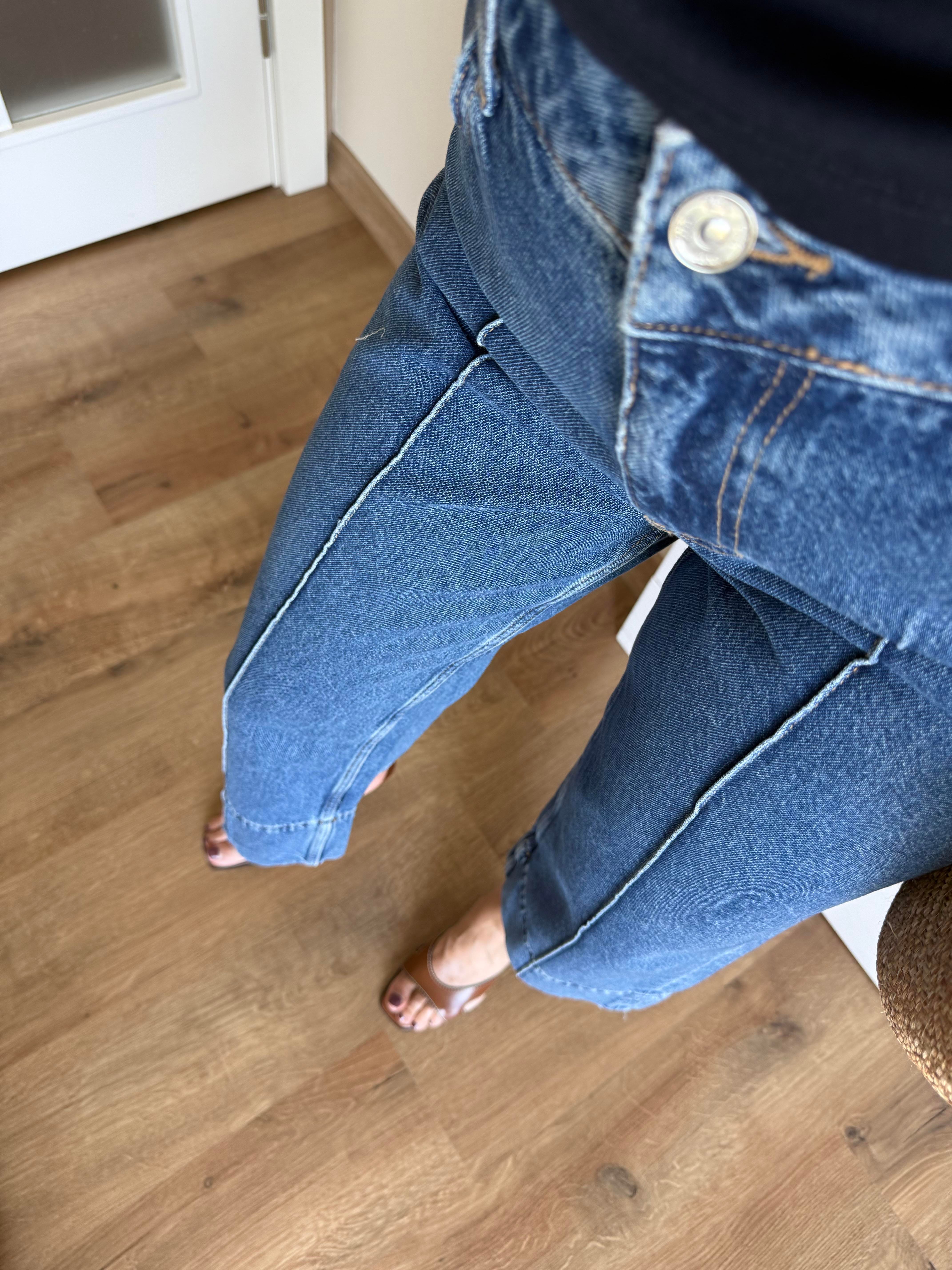 Dikiş Detaylı Crop Jean