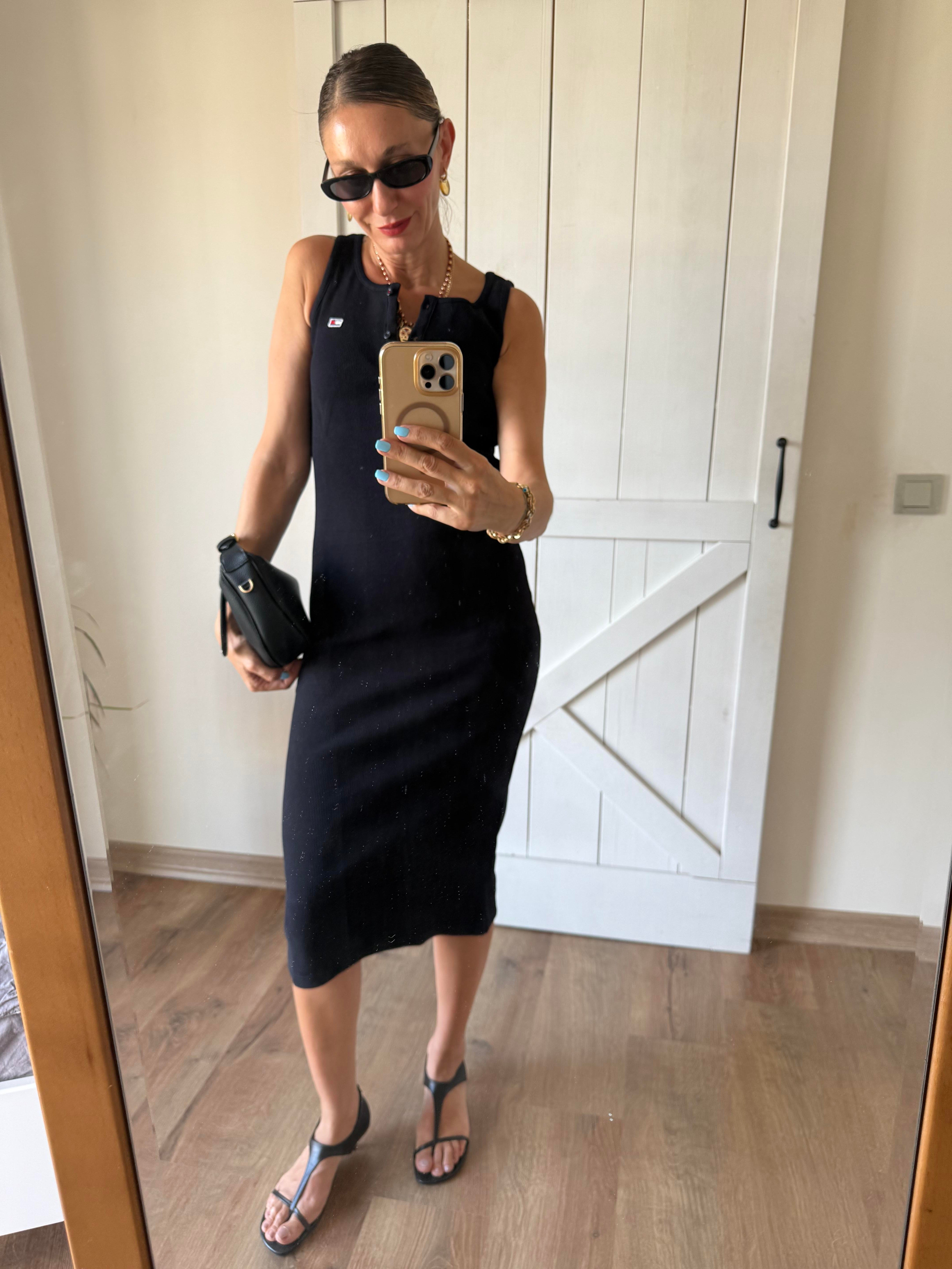 Düğmeli Lacivert Thor Elbise