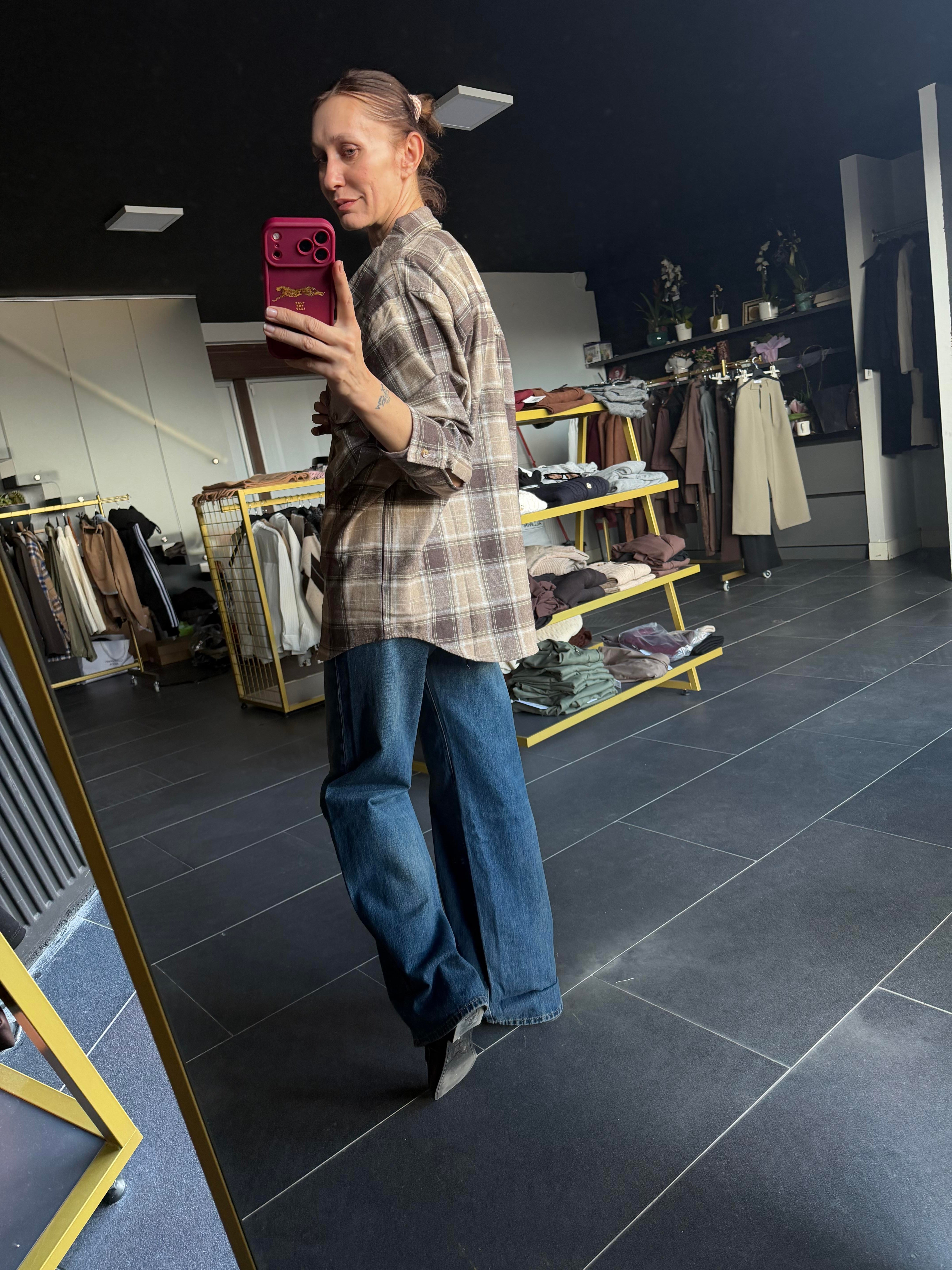 Ekose Kahve Oduncu Gömlek