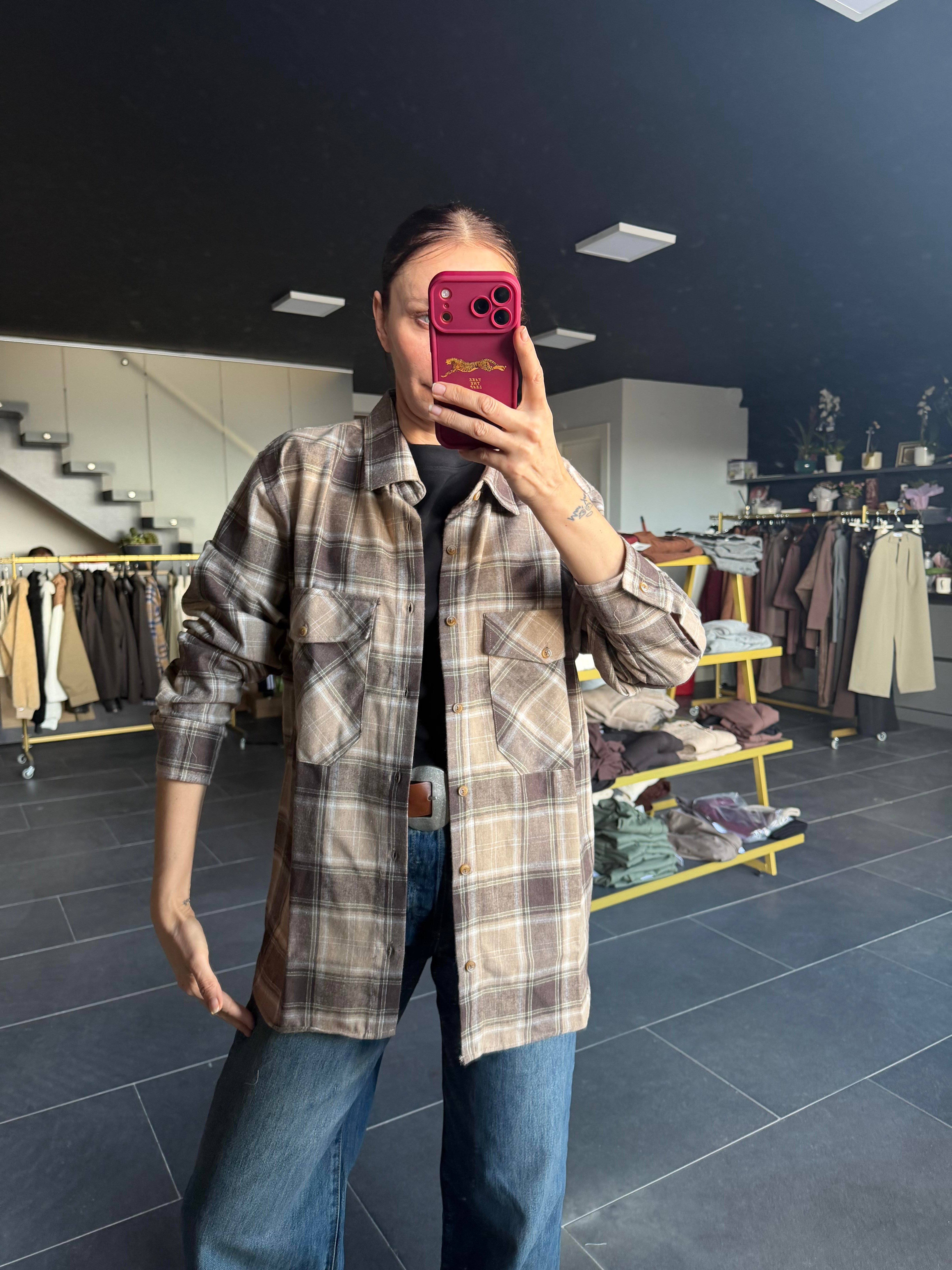 Ekose Kahve Oduncu Gömlek