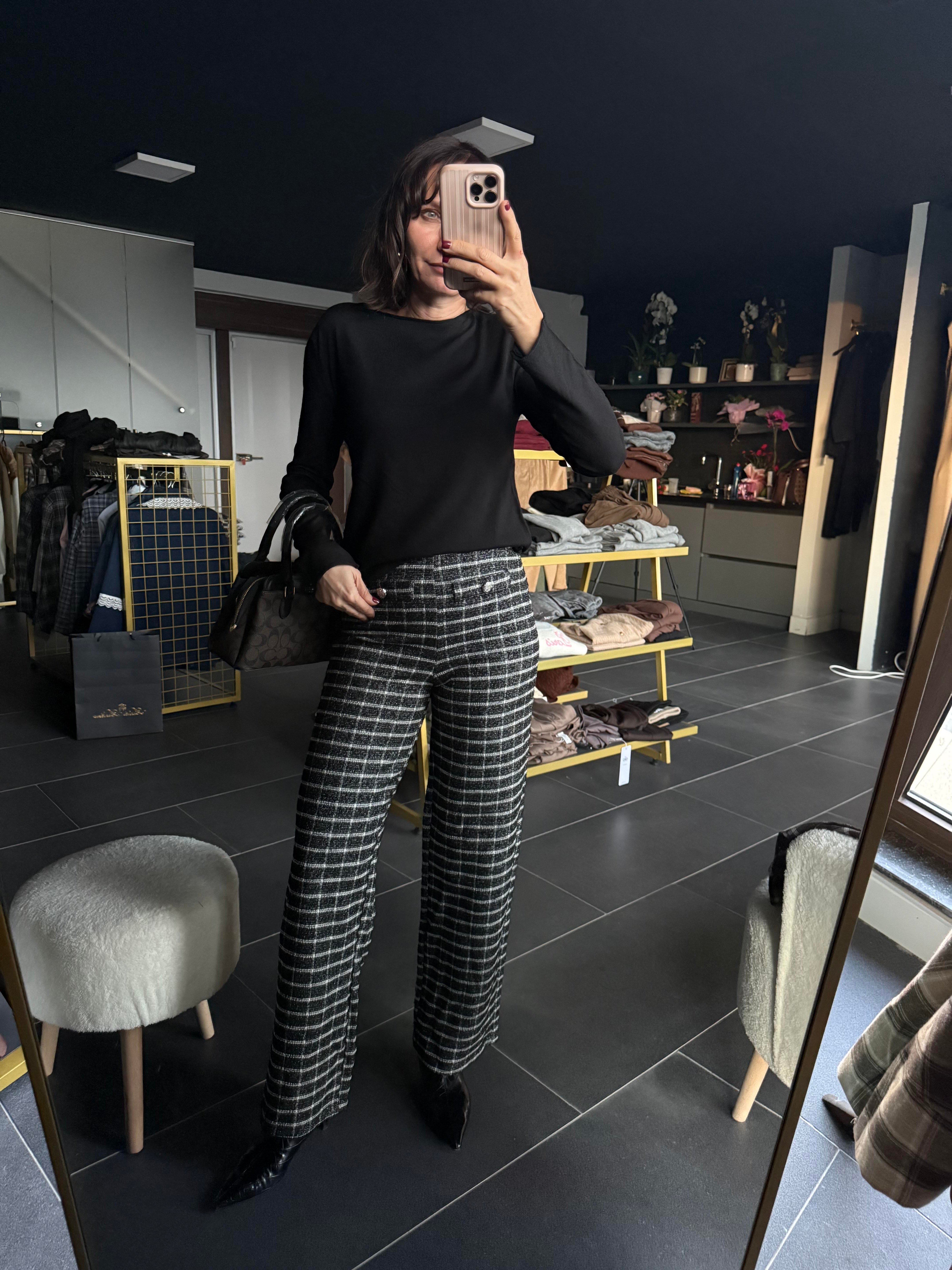 Ekose Kare Simli Pantolon