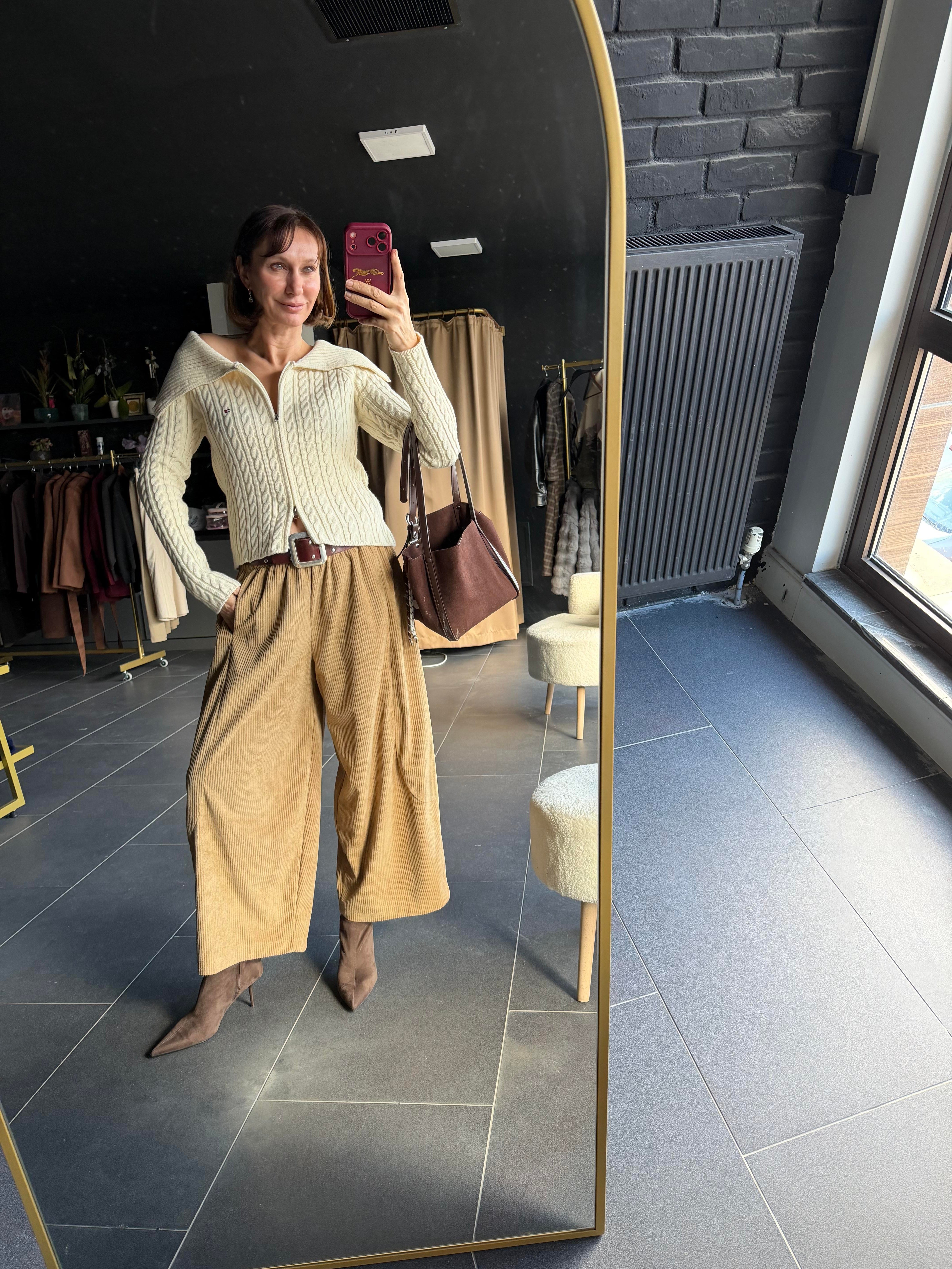 Ekru  Şalvar Pantolon