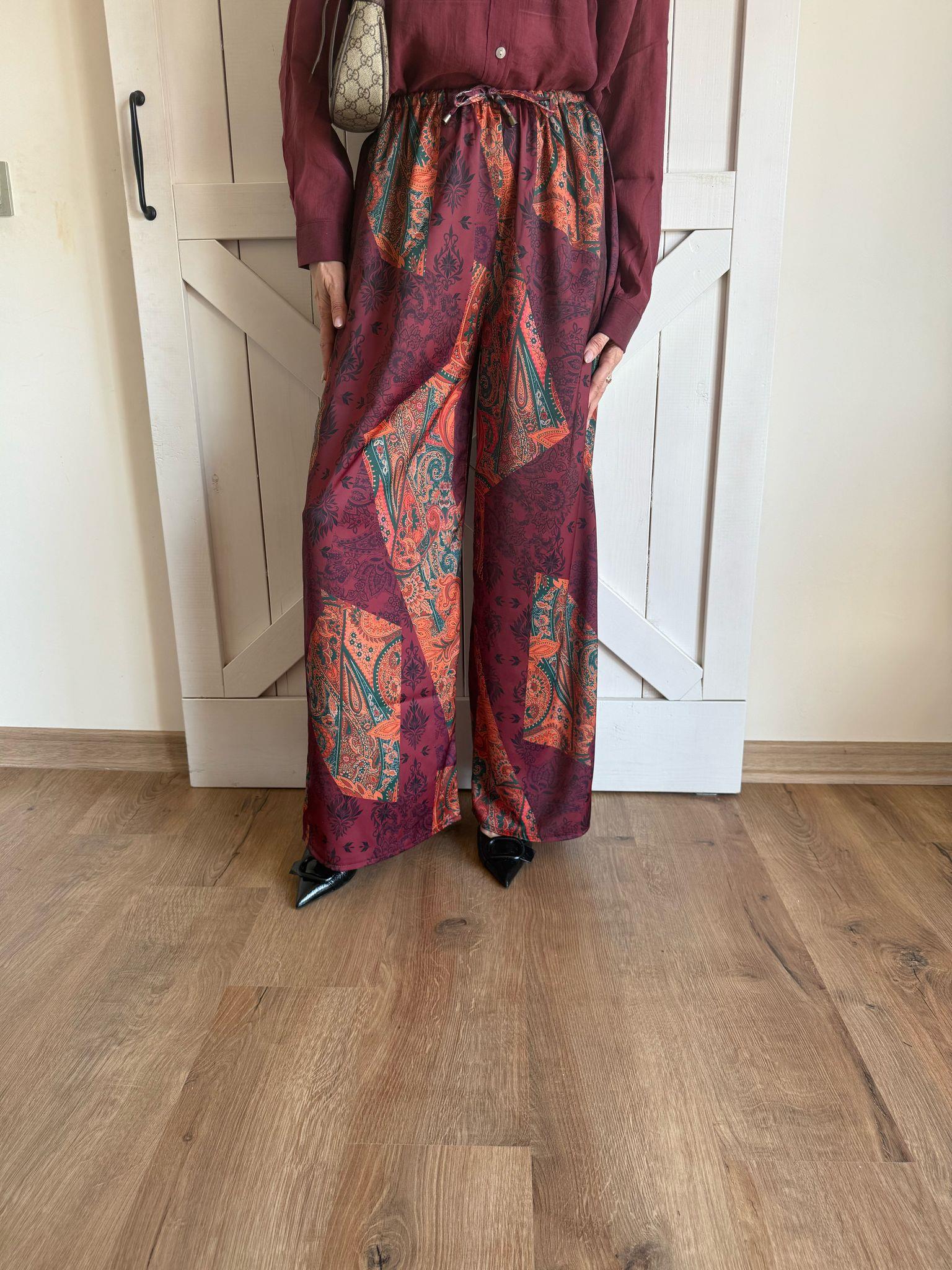 Empirme Desenli Saten Pantolon