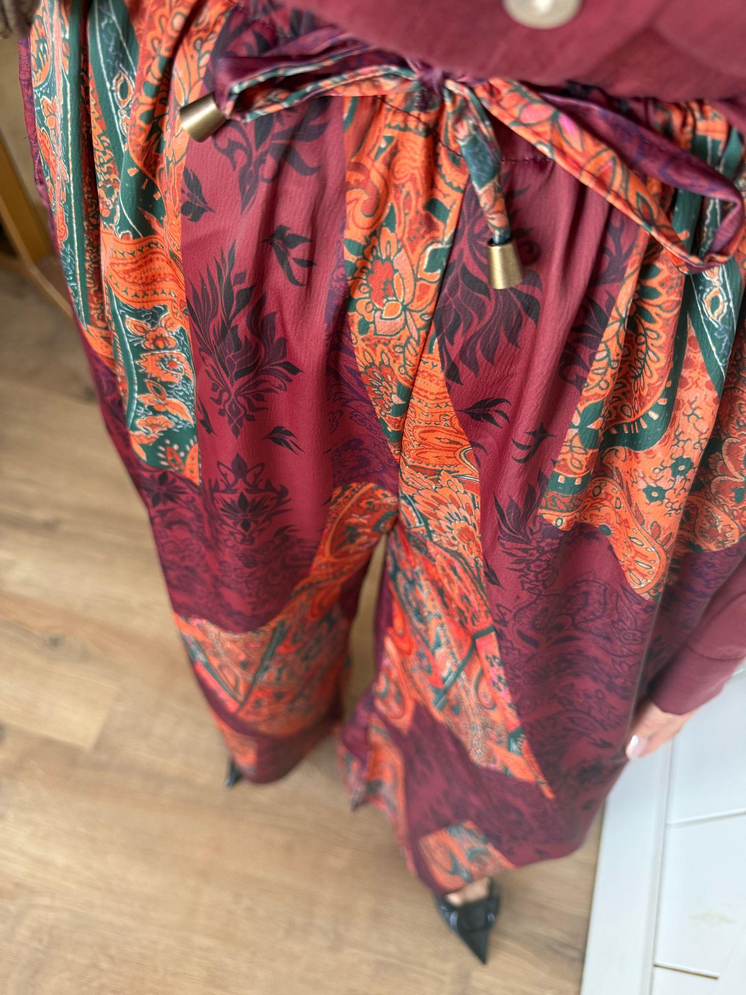 Empirme Desenli Saten Pantolon