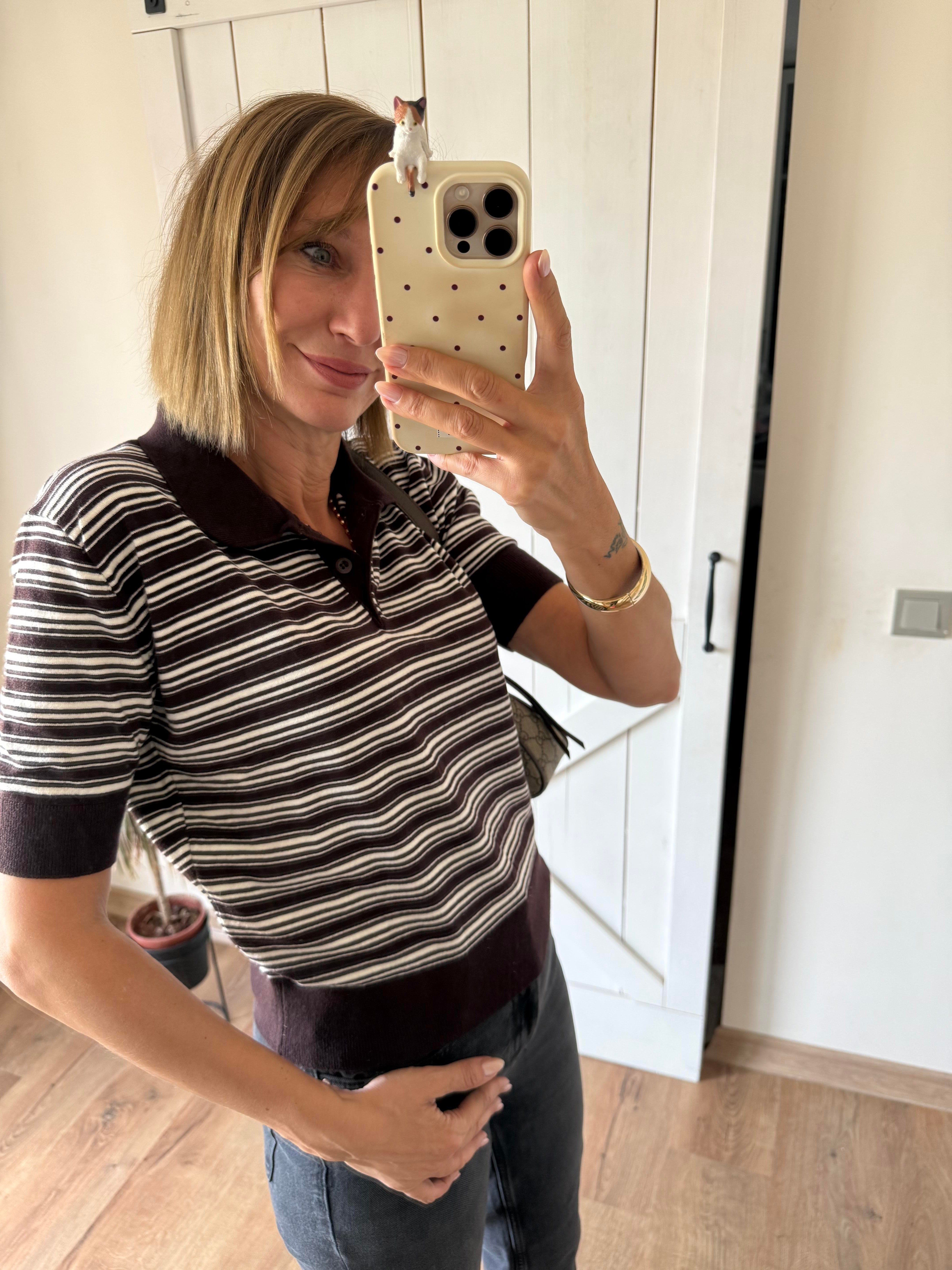 Expresso Çizgili Polo Yaka Triko