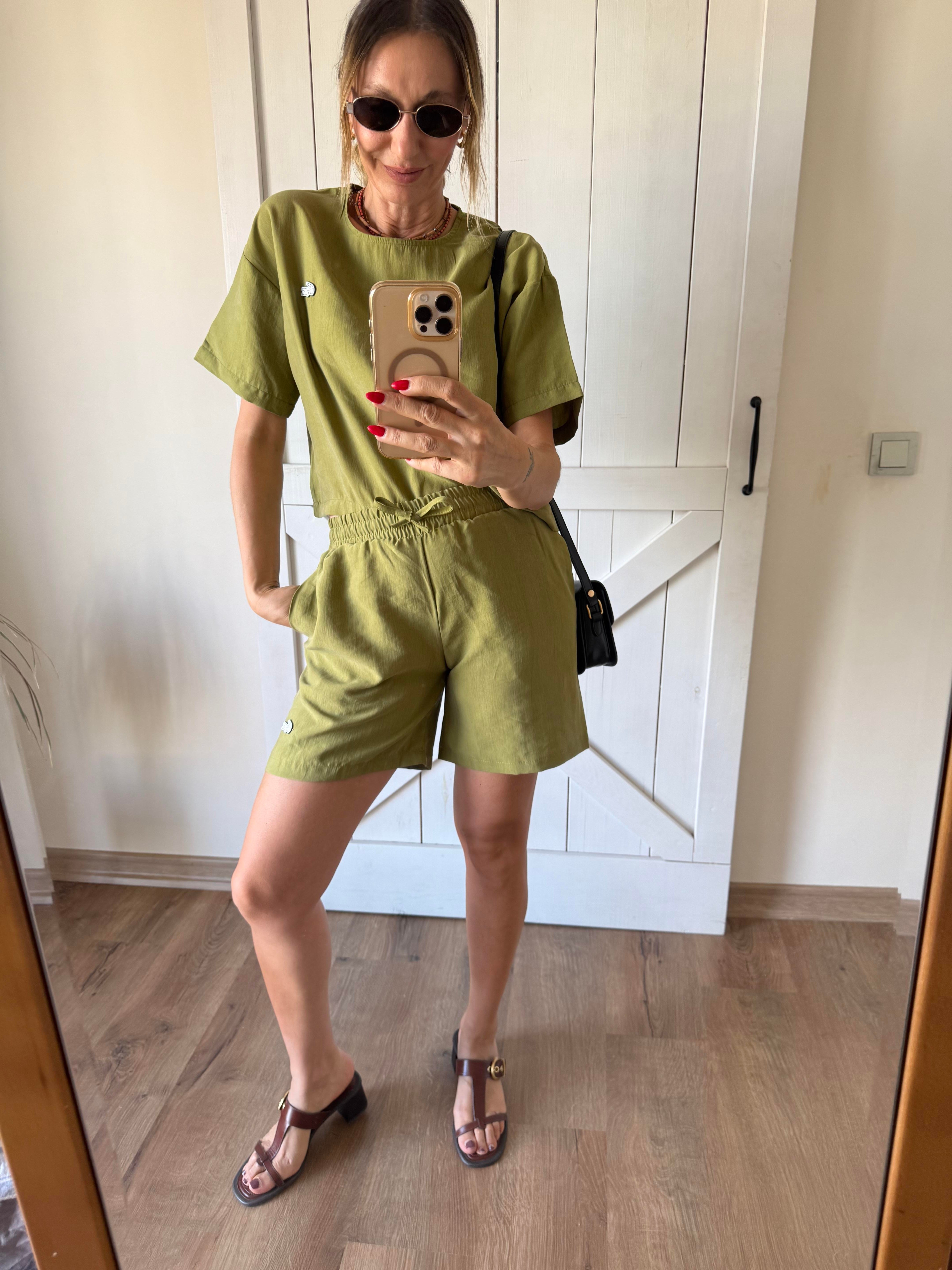 Fıstık Şort Bluz Takım