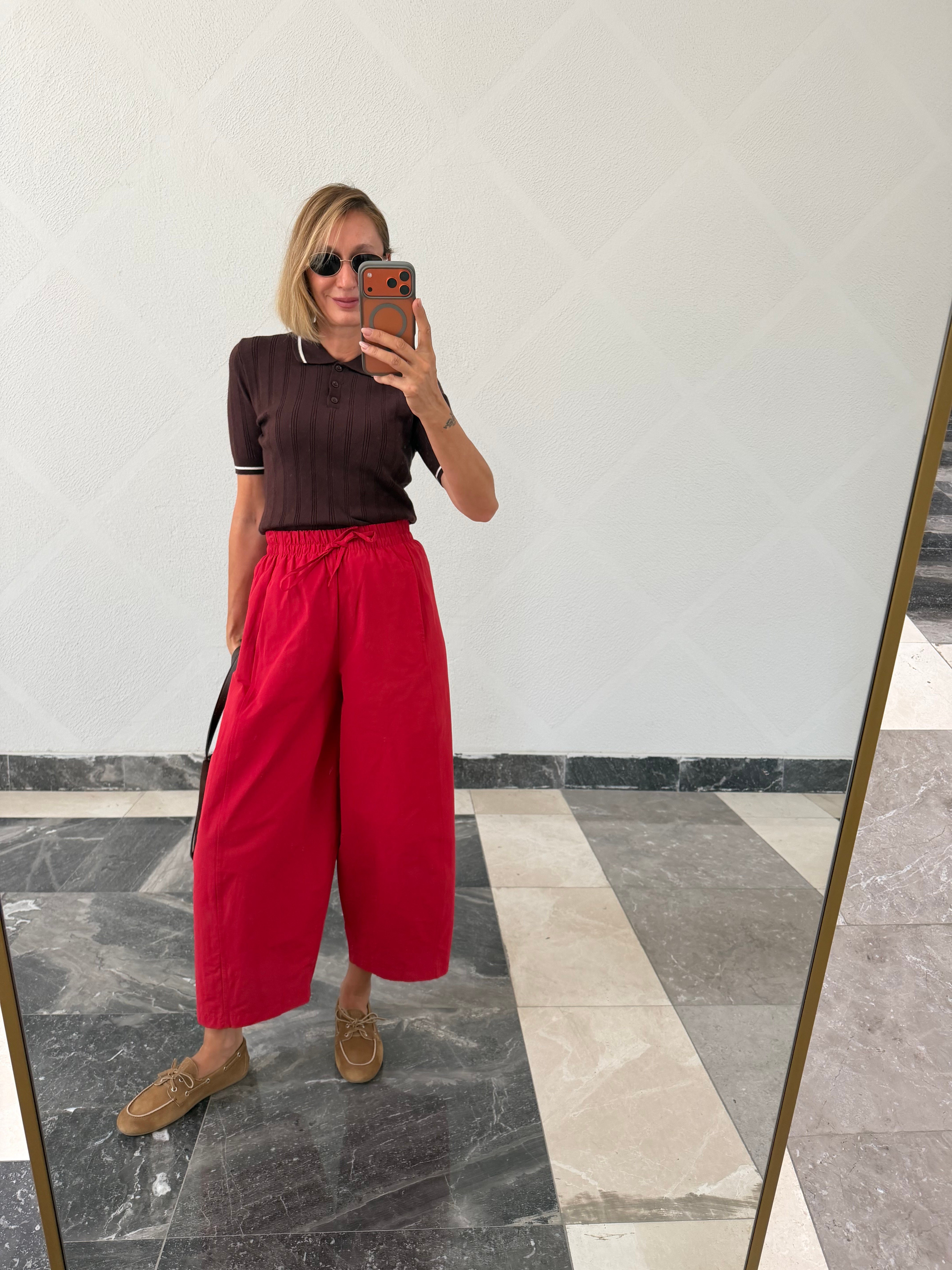 Frankly Model Red Pantolon