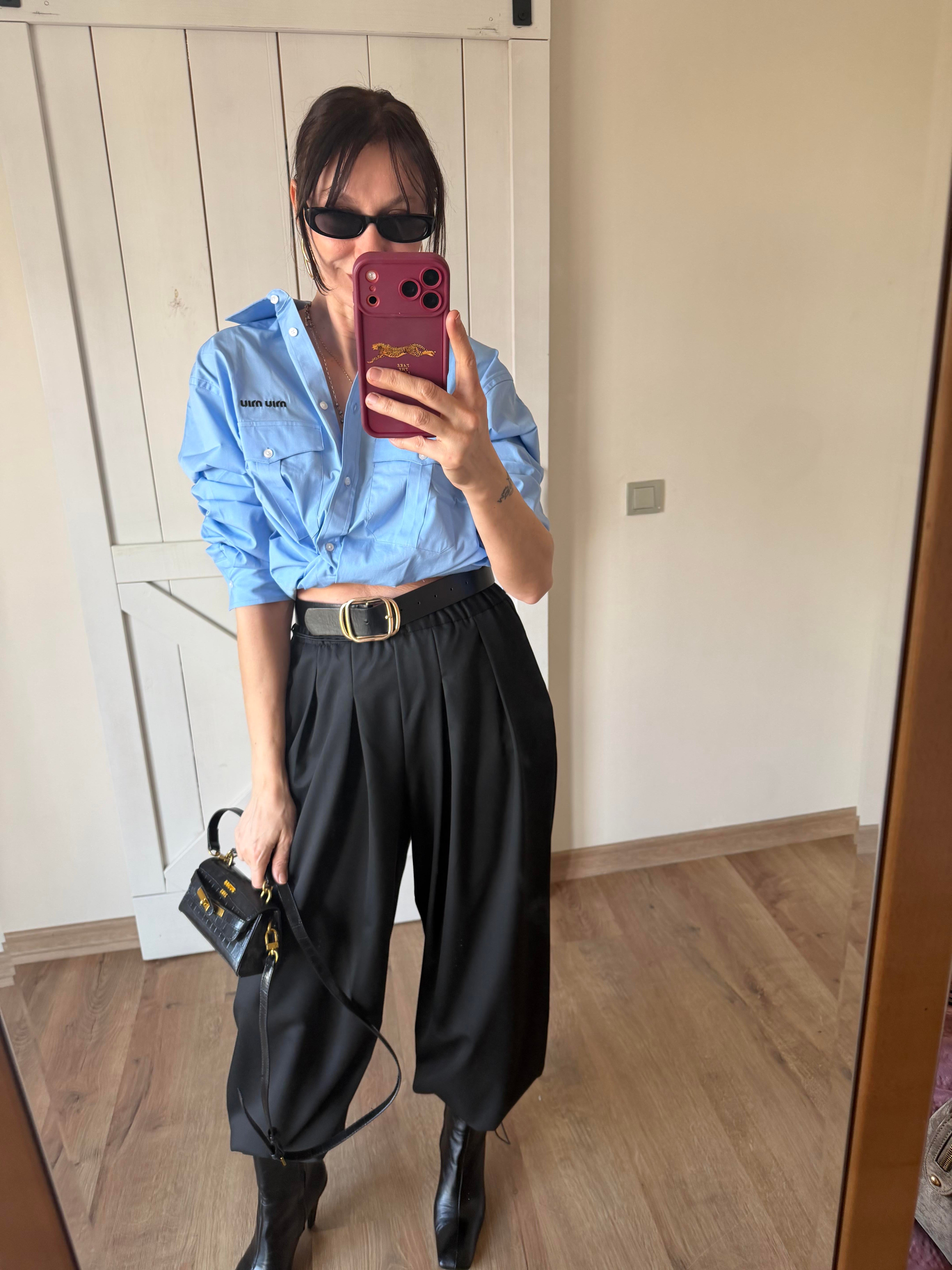 Fularlı Premium Oversize Gömlek