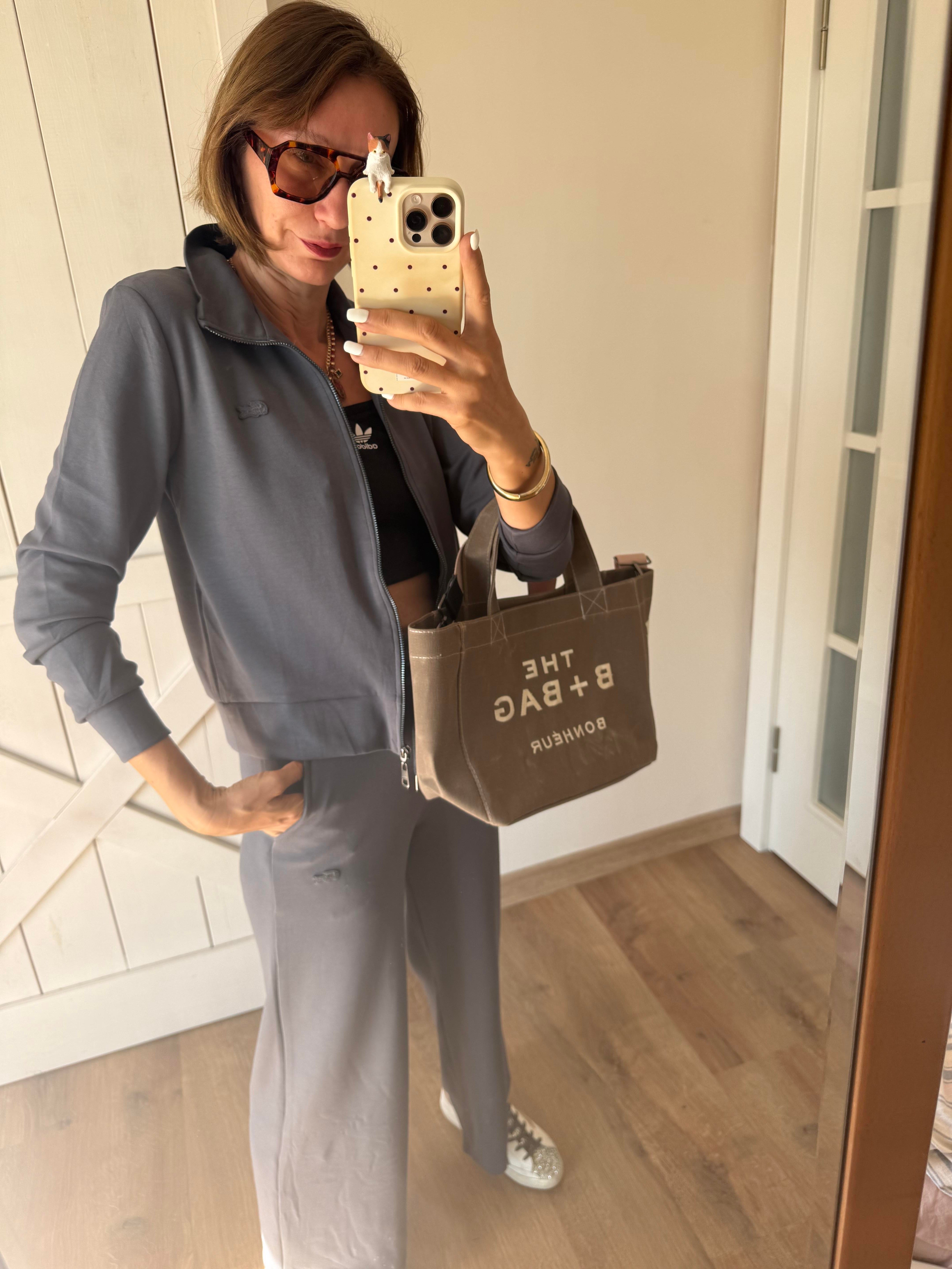 Füme Fermuarlı Üst/Pantolon Eşofman Takım