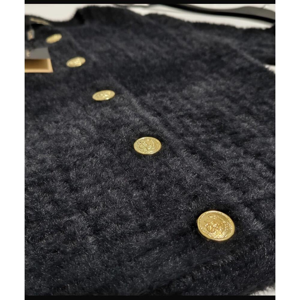 Gold Düğme Detaylı Premium Sakallı Hırka