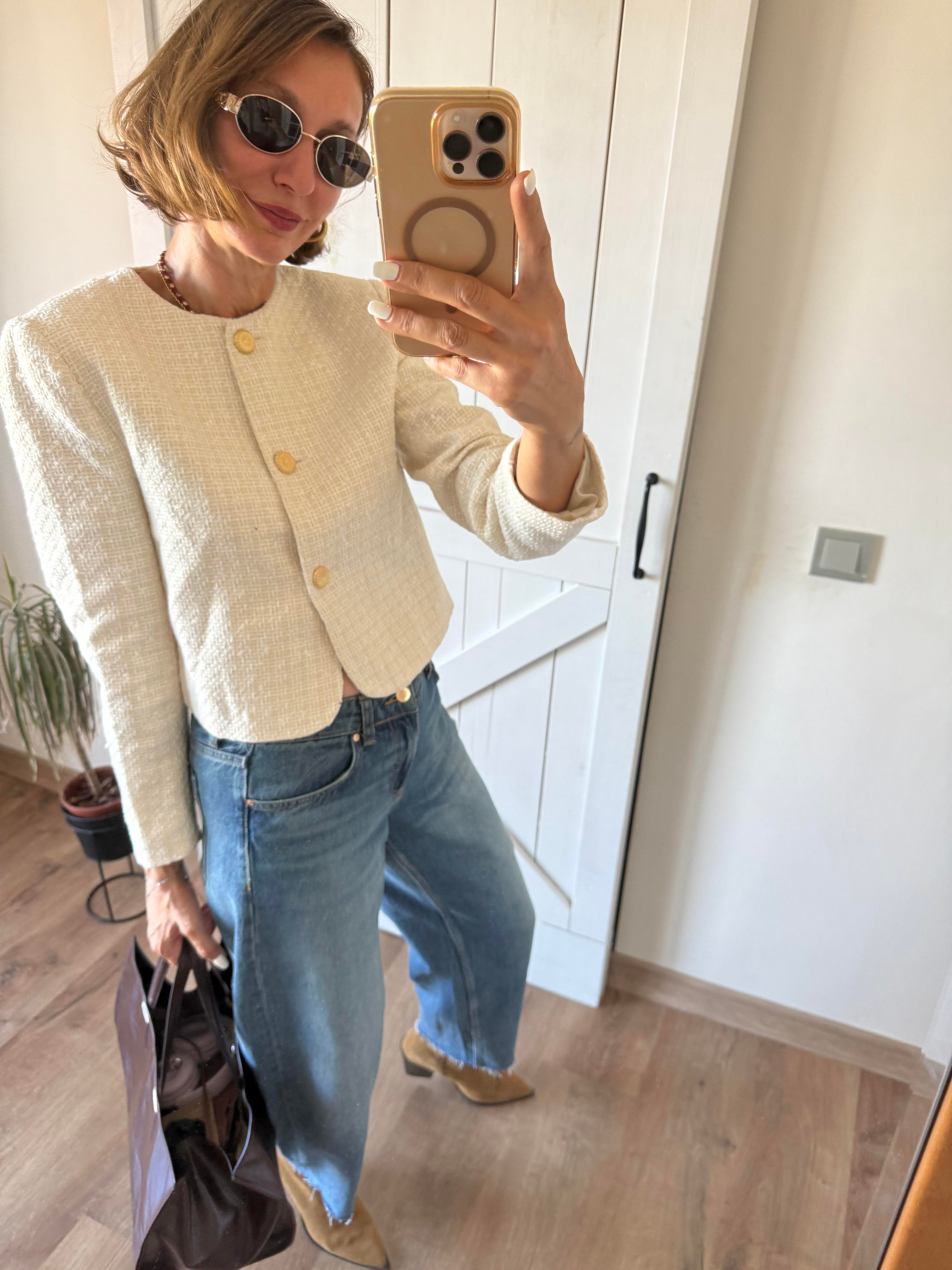 Gold Zr Düğmeli Astarlı Tüvit Ceket