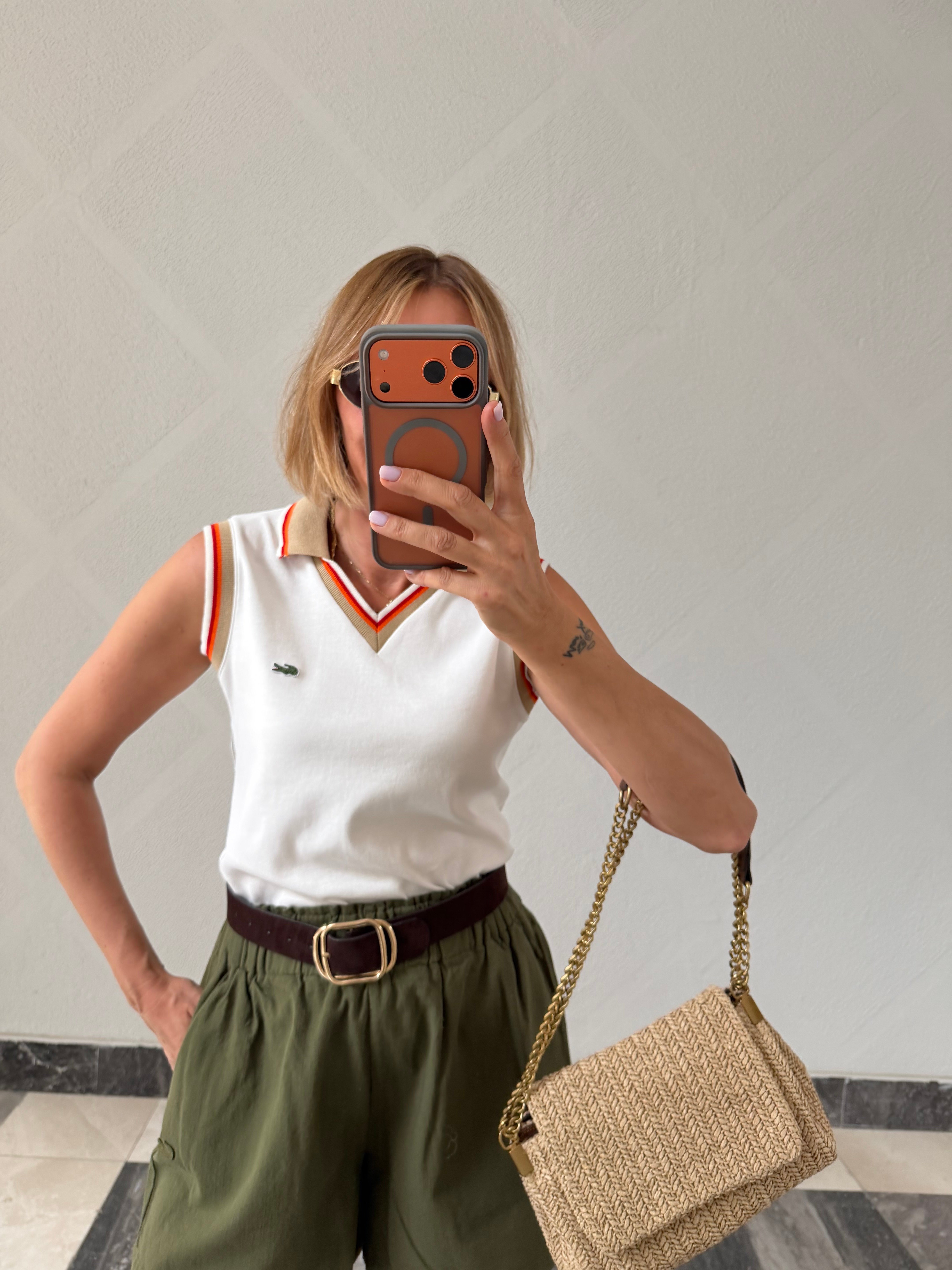 Golf Beyaz Kulüp Polo Yaka Tshirt