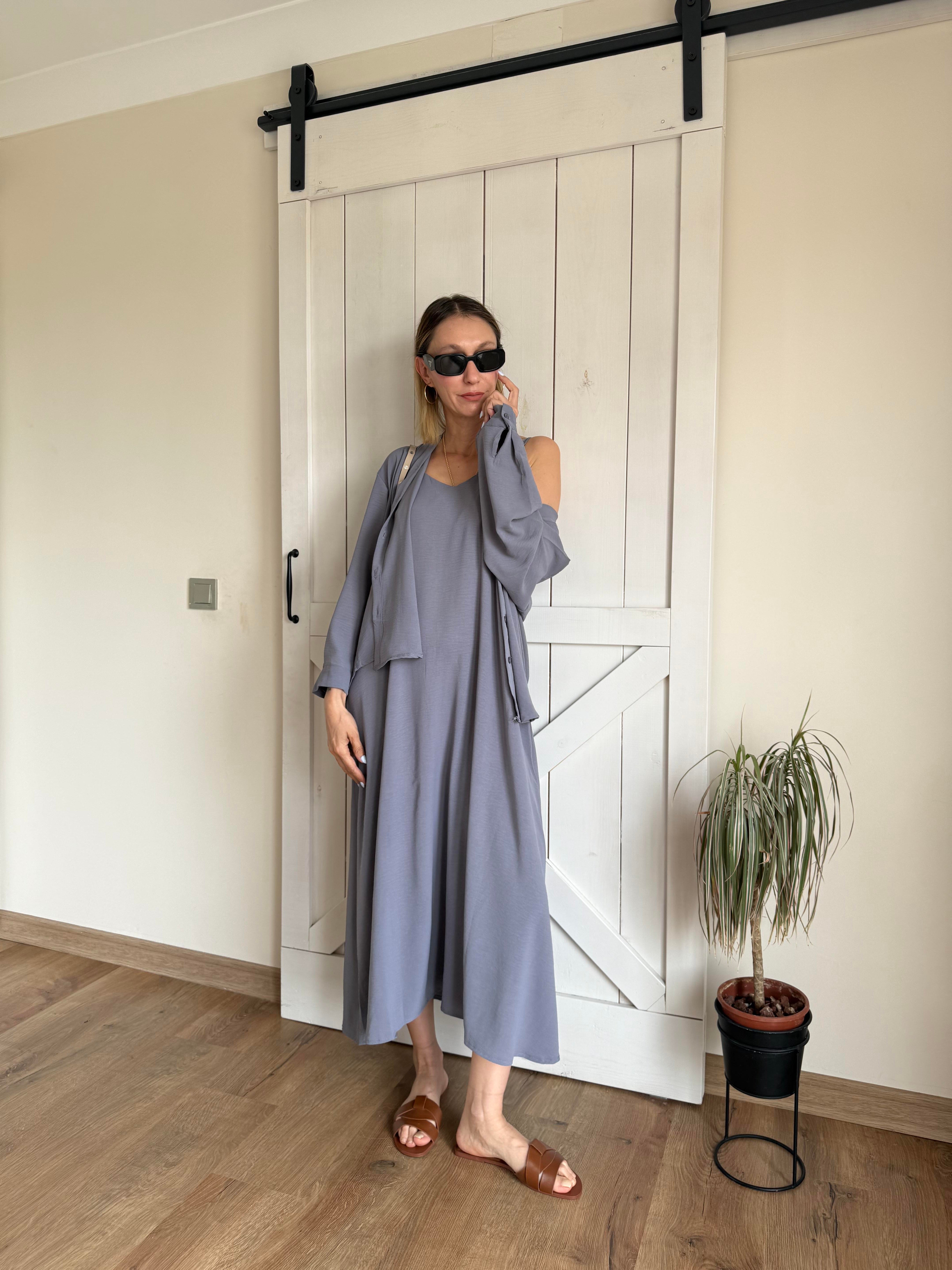 Gömlekli Şoray Elbise Takım