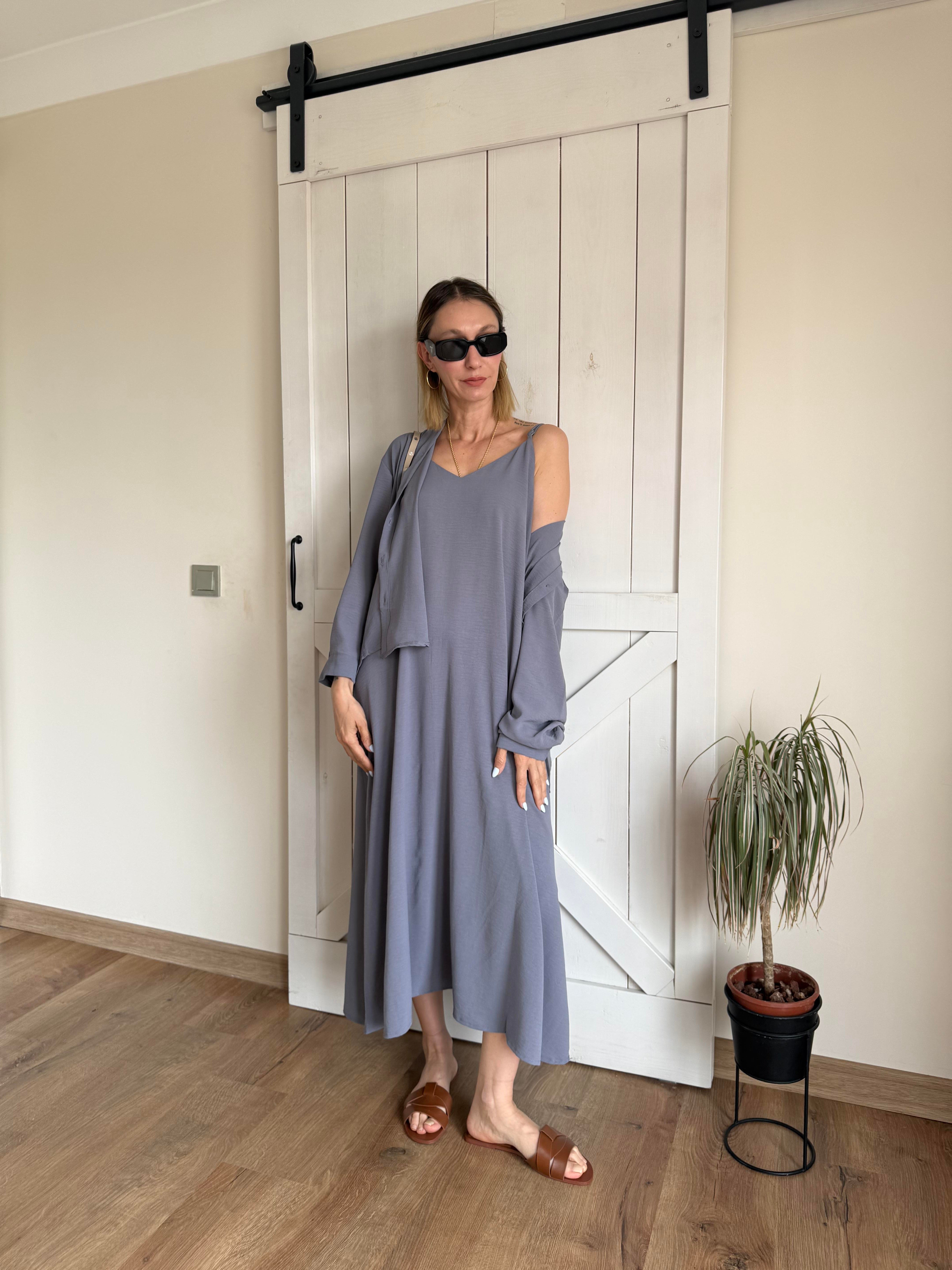 Gömlekli Şoray Elbise Takım