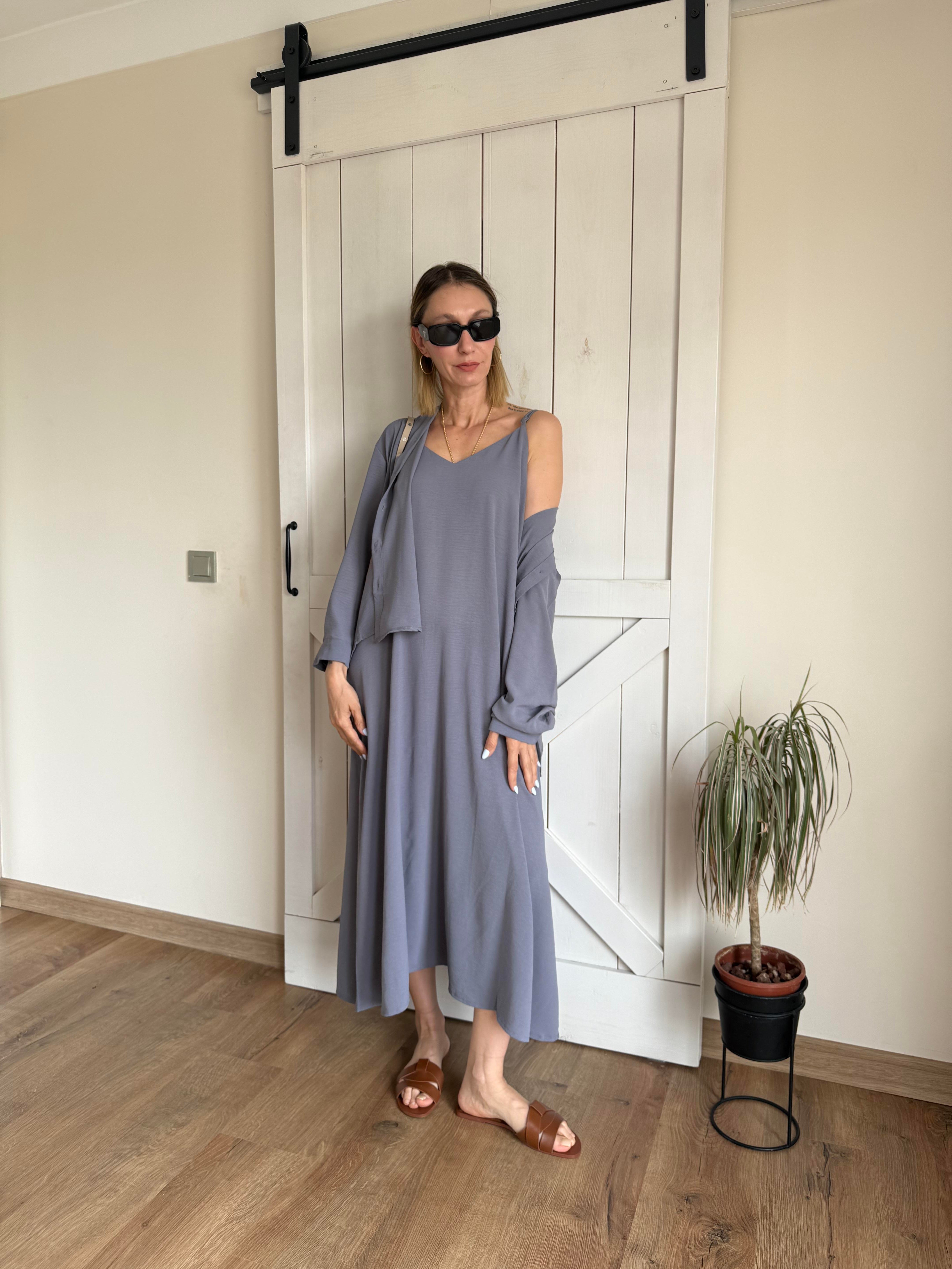 Gömlekli Şoray Elbise Takım