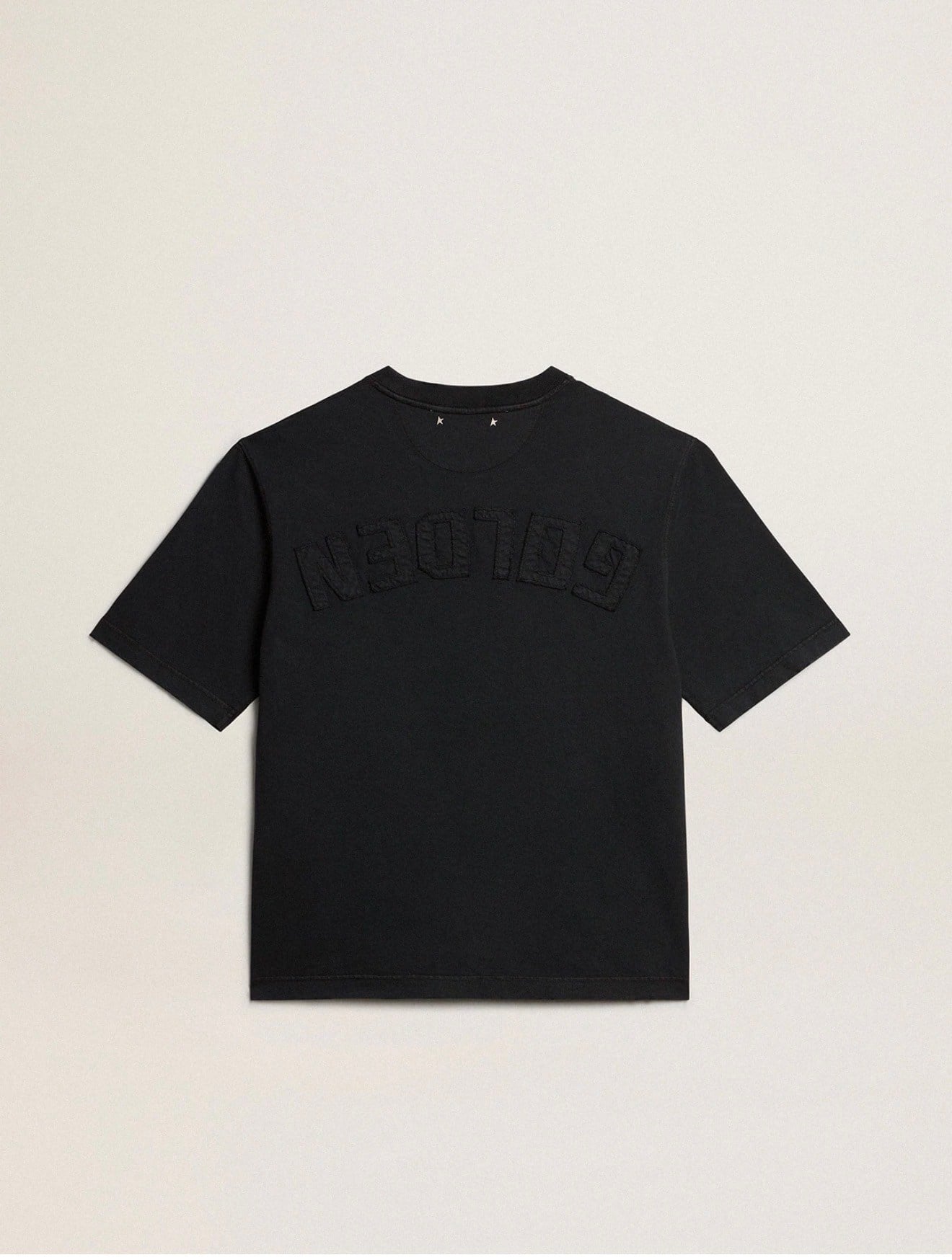 Goose Arkası Nakışlı Siyah Tshirt