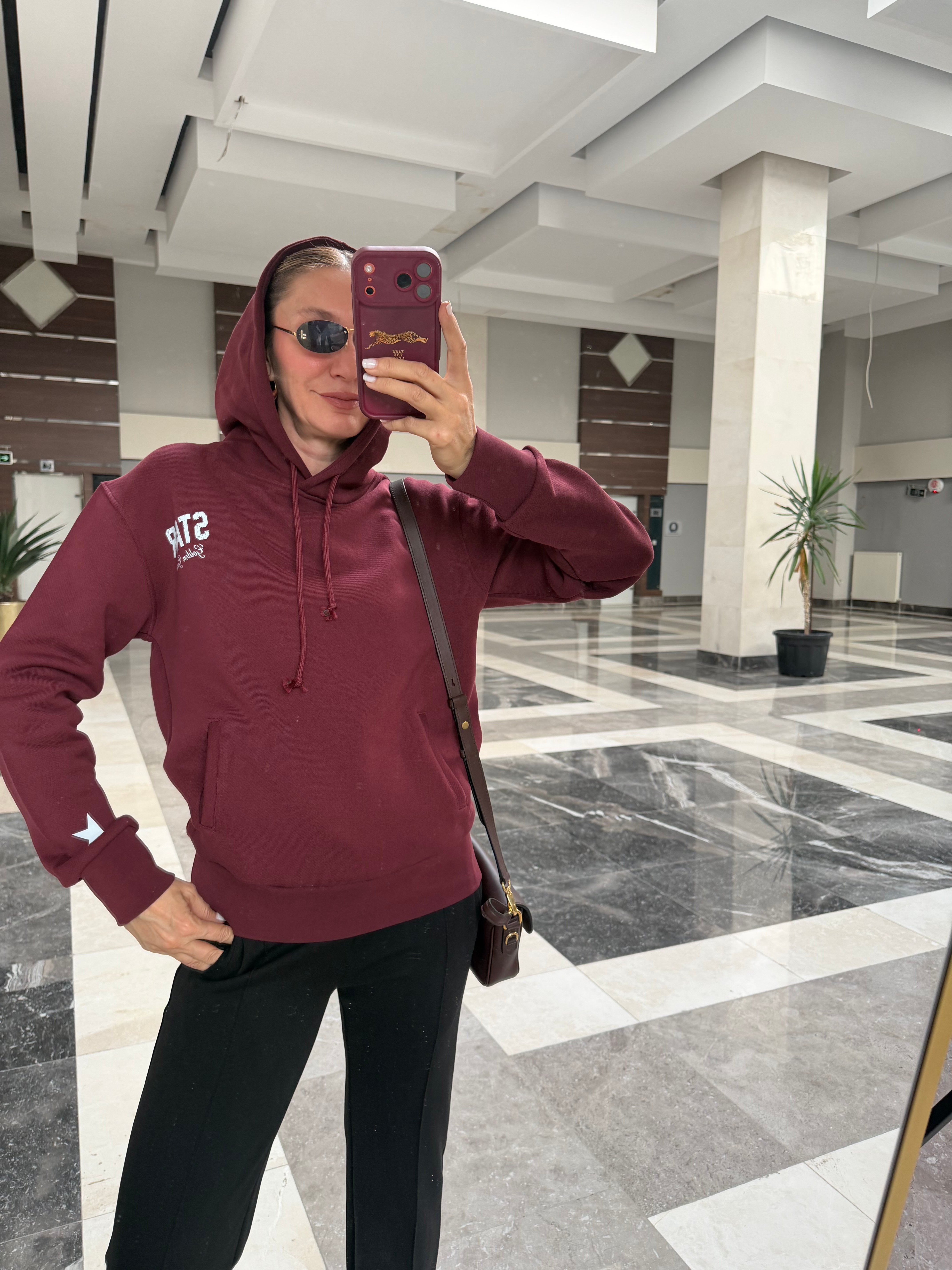 Goose Bordo Kol Detay Premium Sweatshirt