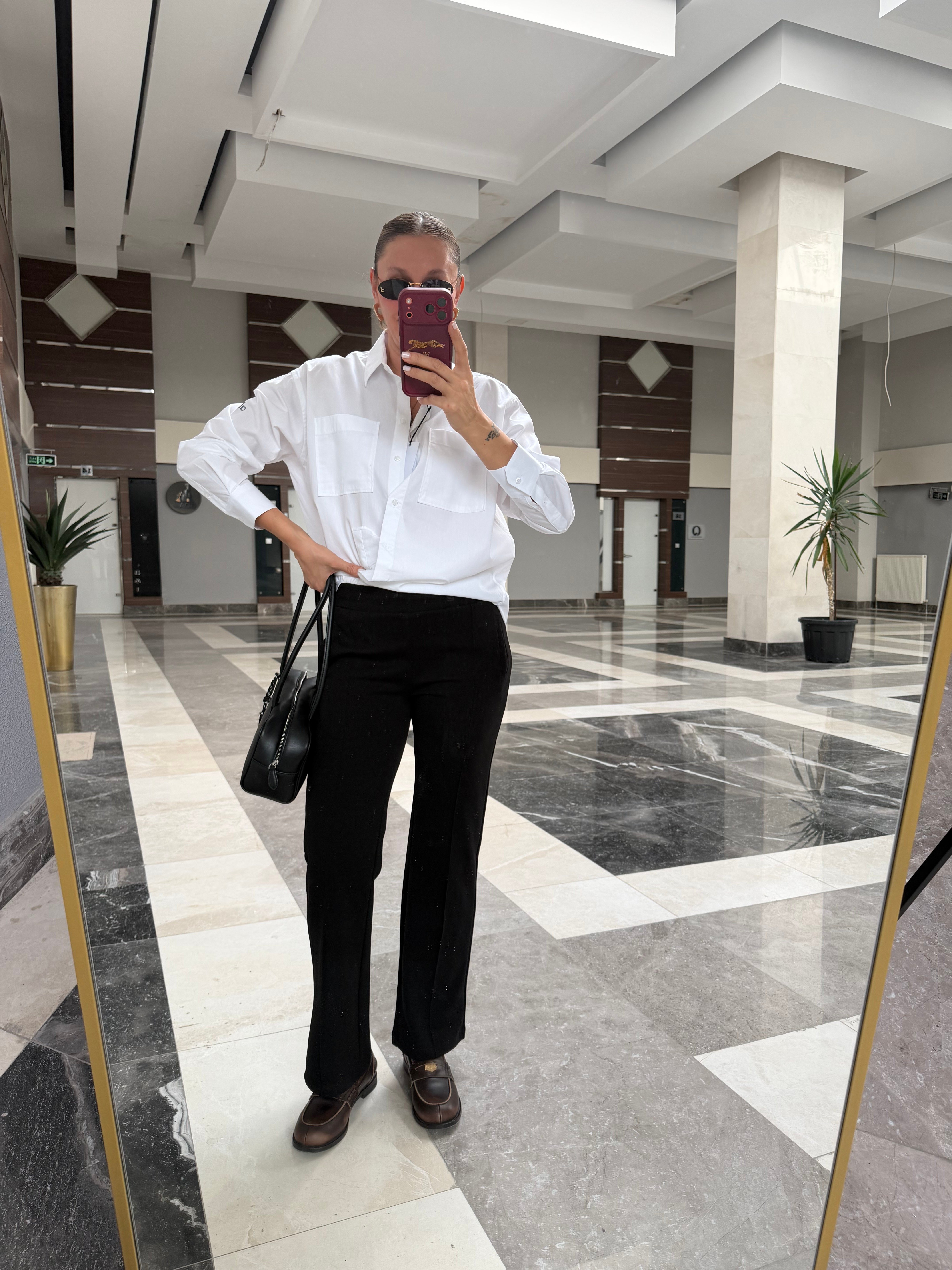 Goose Siyah Önden Çimalı Pantolon