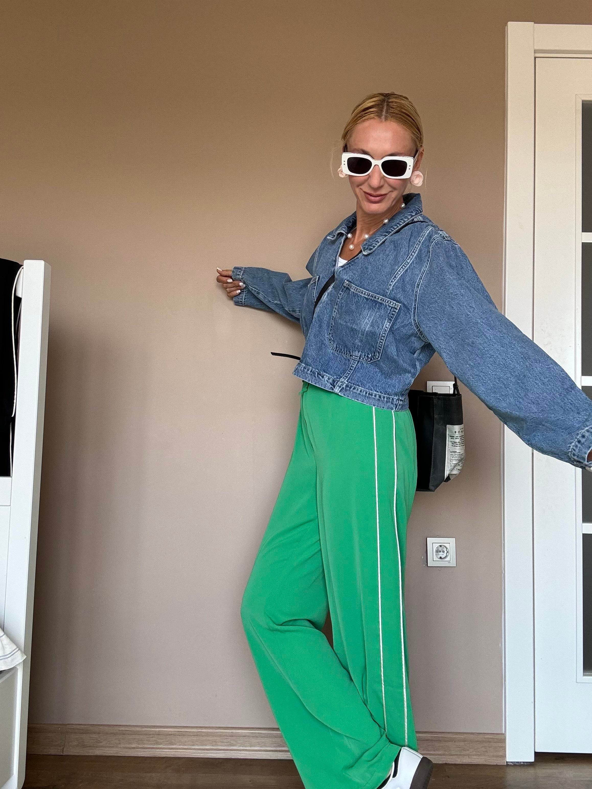 Greentea Yanları Şeritli Pantolon