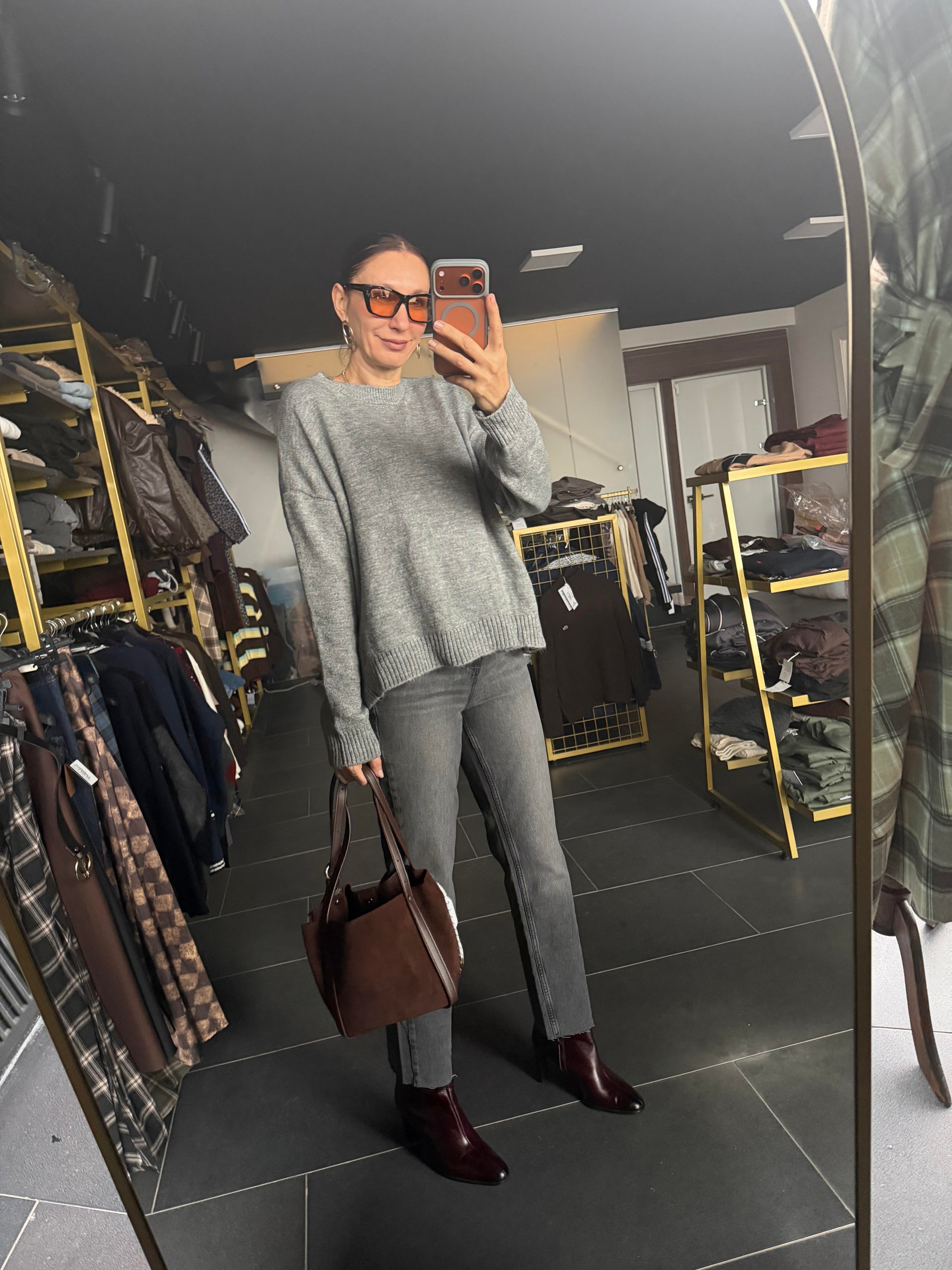 Gri Basic Salaş Kazak