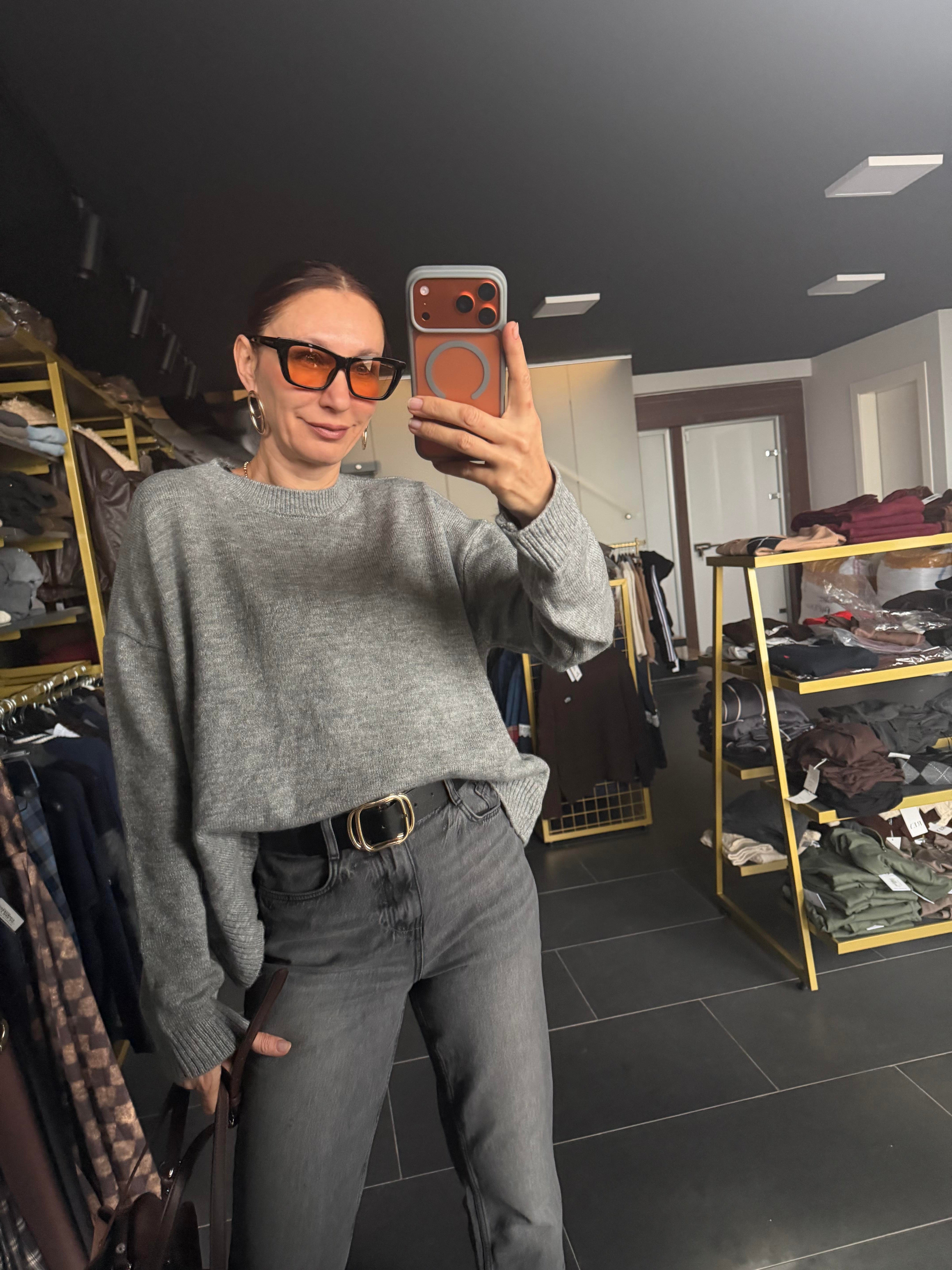 Gri Basic Salaş Kazak