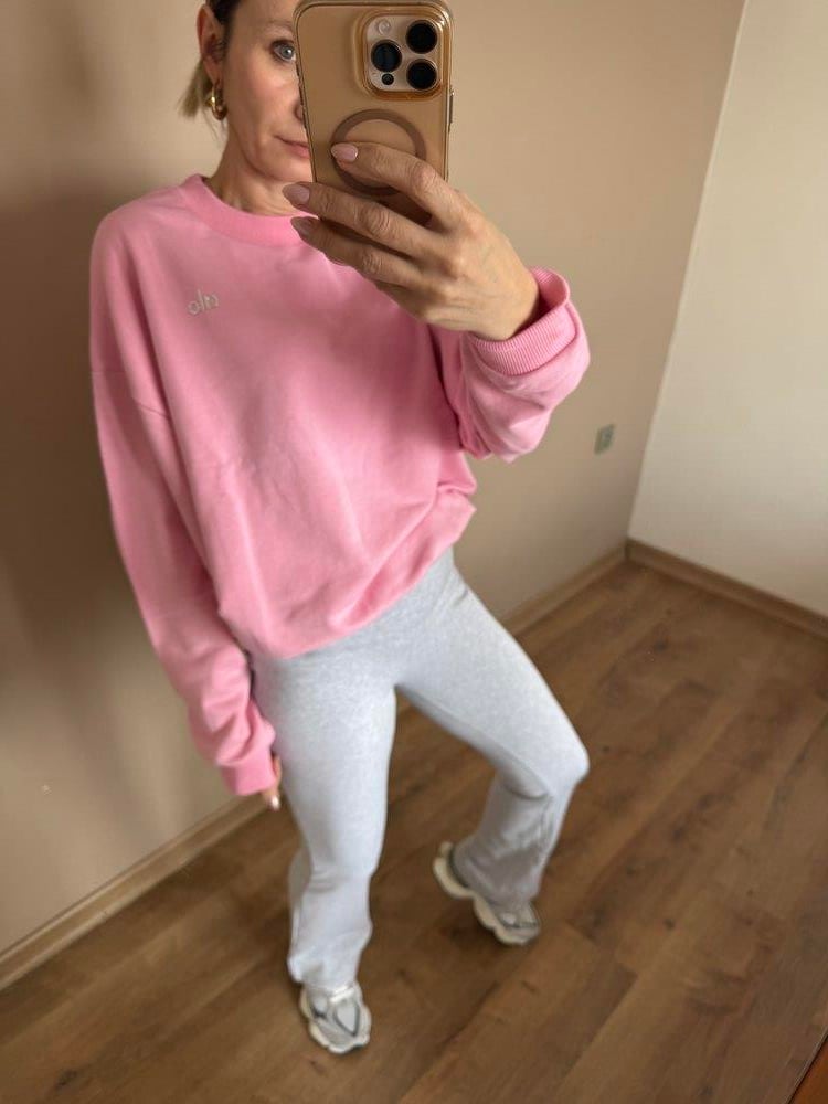 Gri Melanj Pamuklu İspanyol Paça Tayt