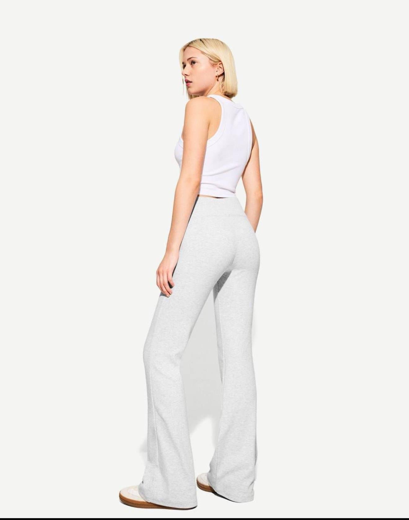 Gri Yüksek Bel İspanyol Brsk Tayt