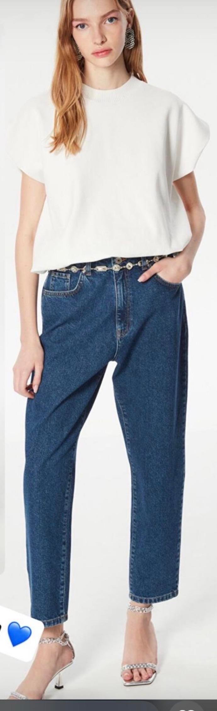 İpk İndigo Mavi Mom Jeans