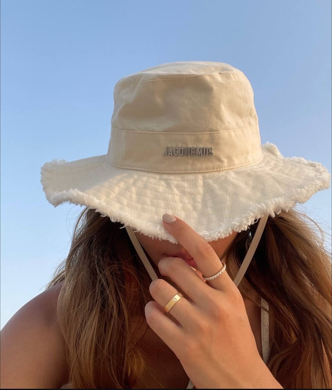 Jac Ekru Keten Çekmeli Bucket Şapka