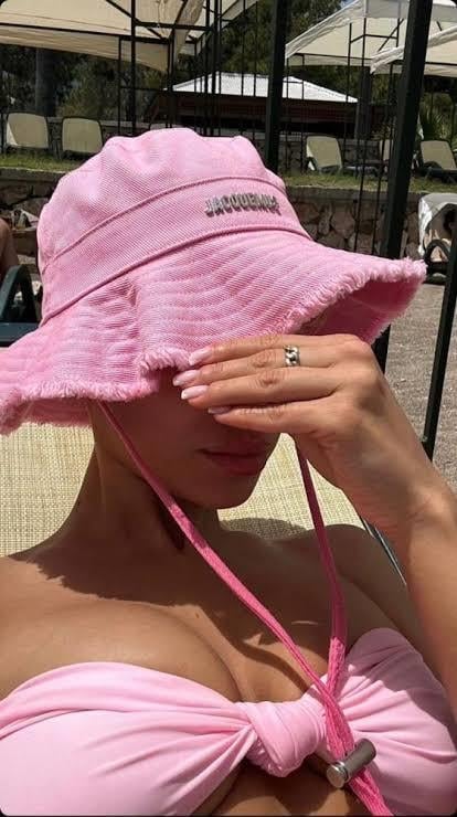 Jac Pembe Keten Çekmeli Bucket Şapka