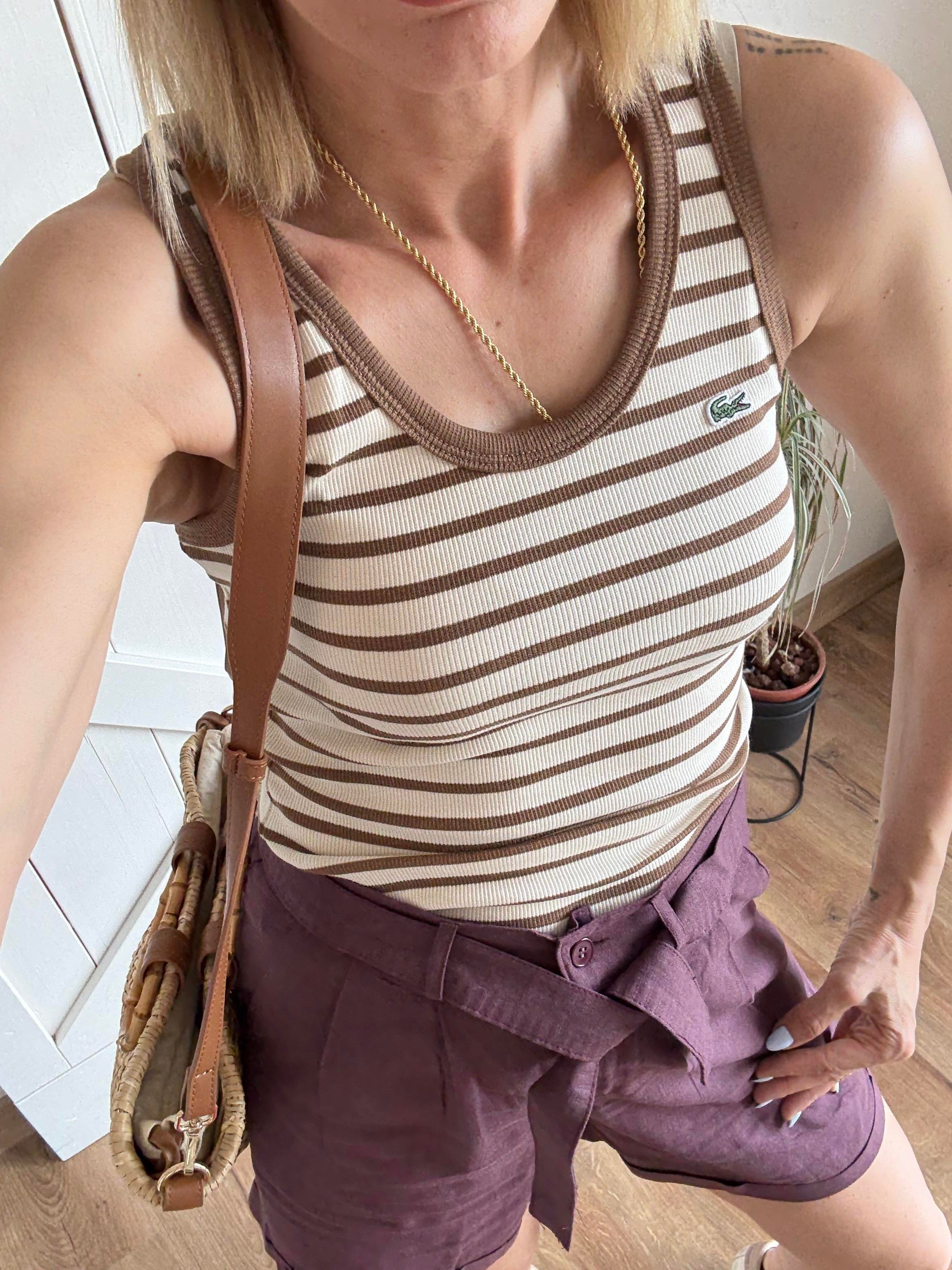 Kahve Çizgili Atlet 