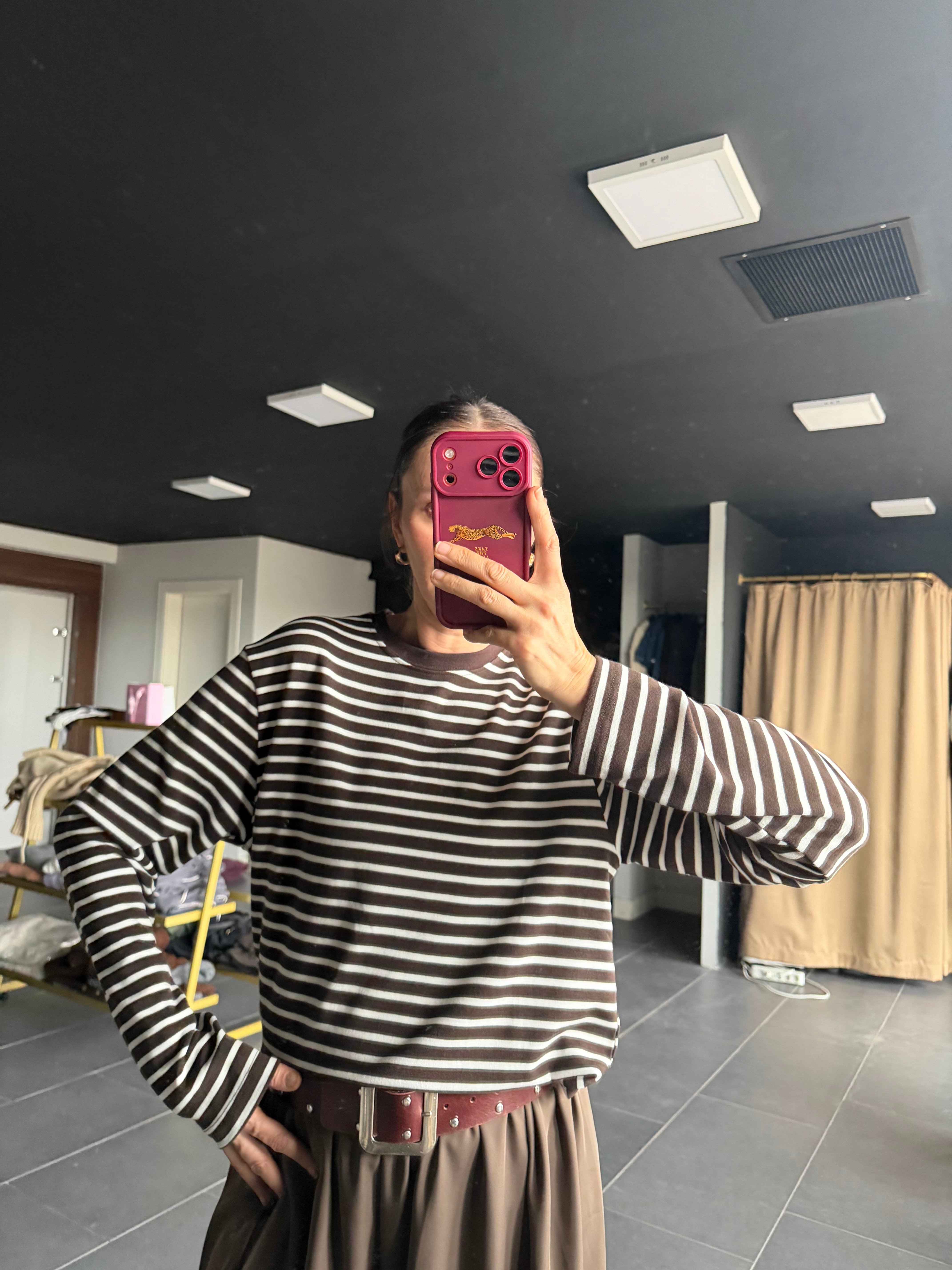 Kahve Çizgili Basic