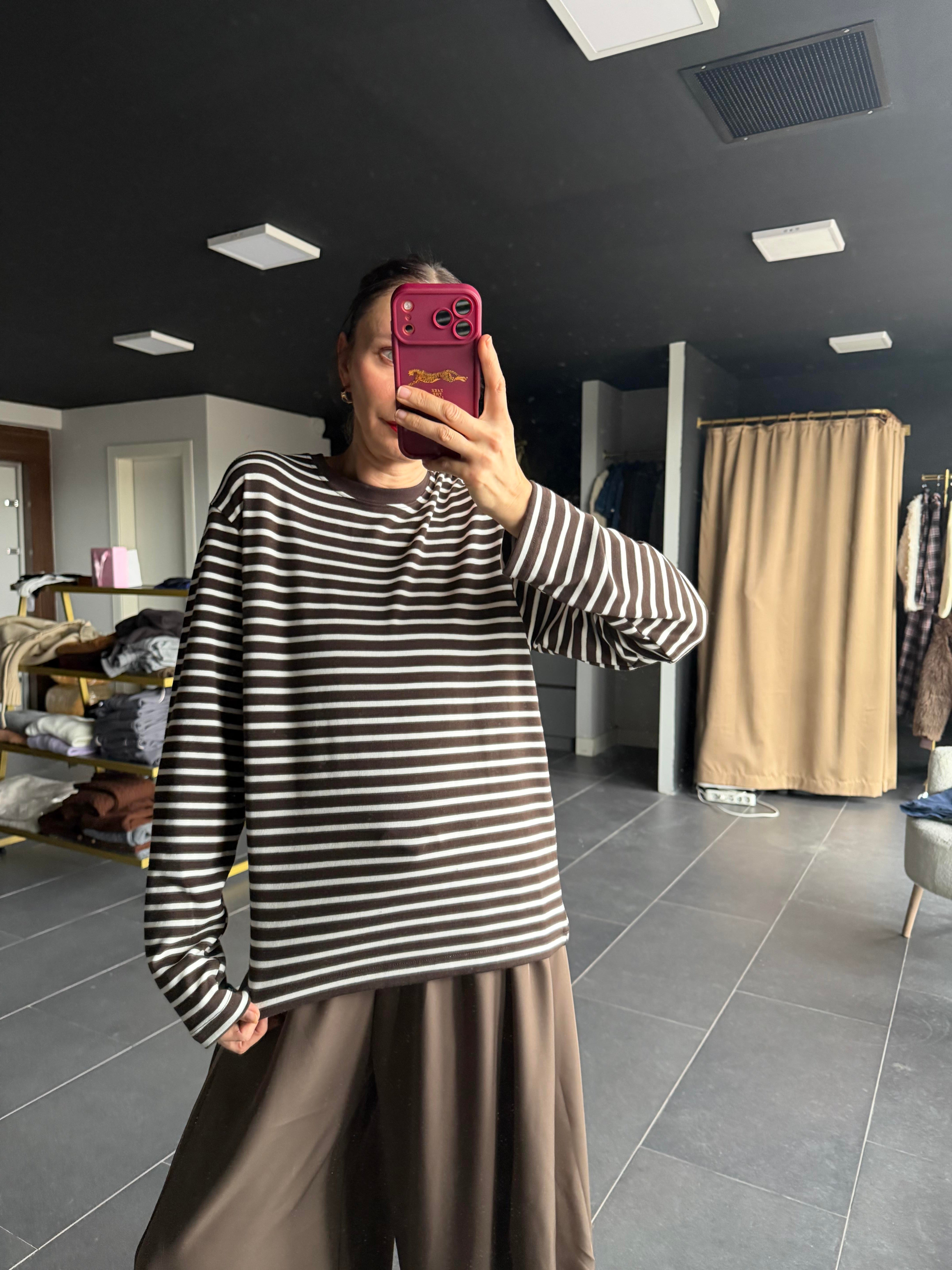 Kahve Çizgili Basic