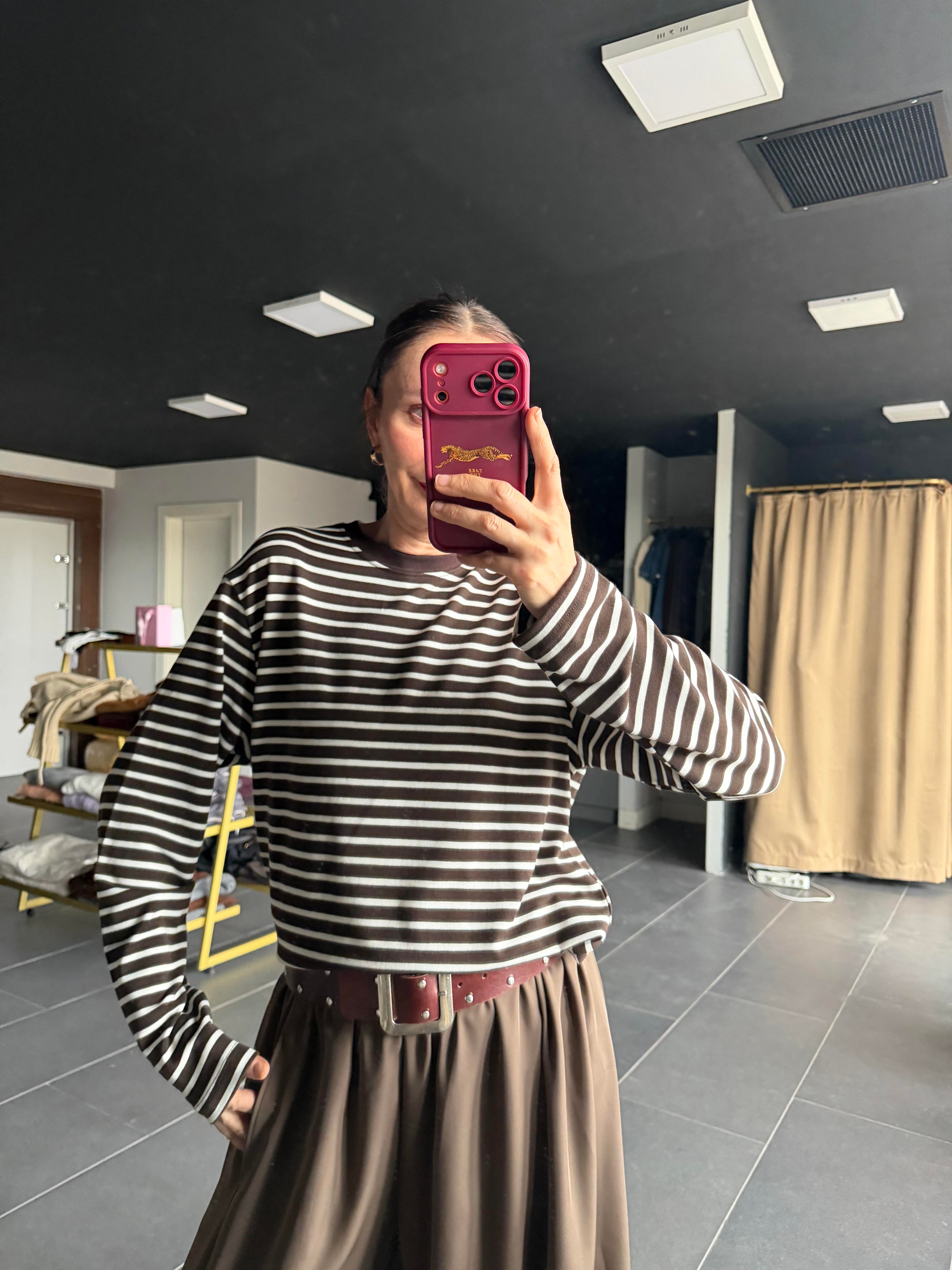 Kahve Çizgili Basic