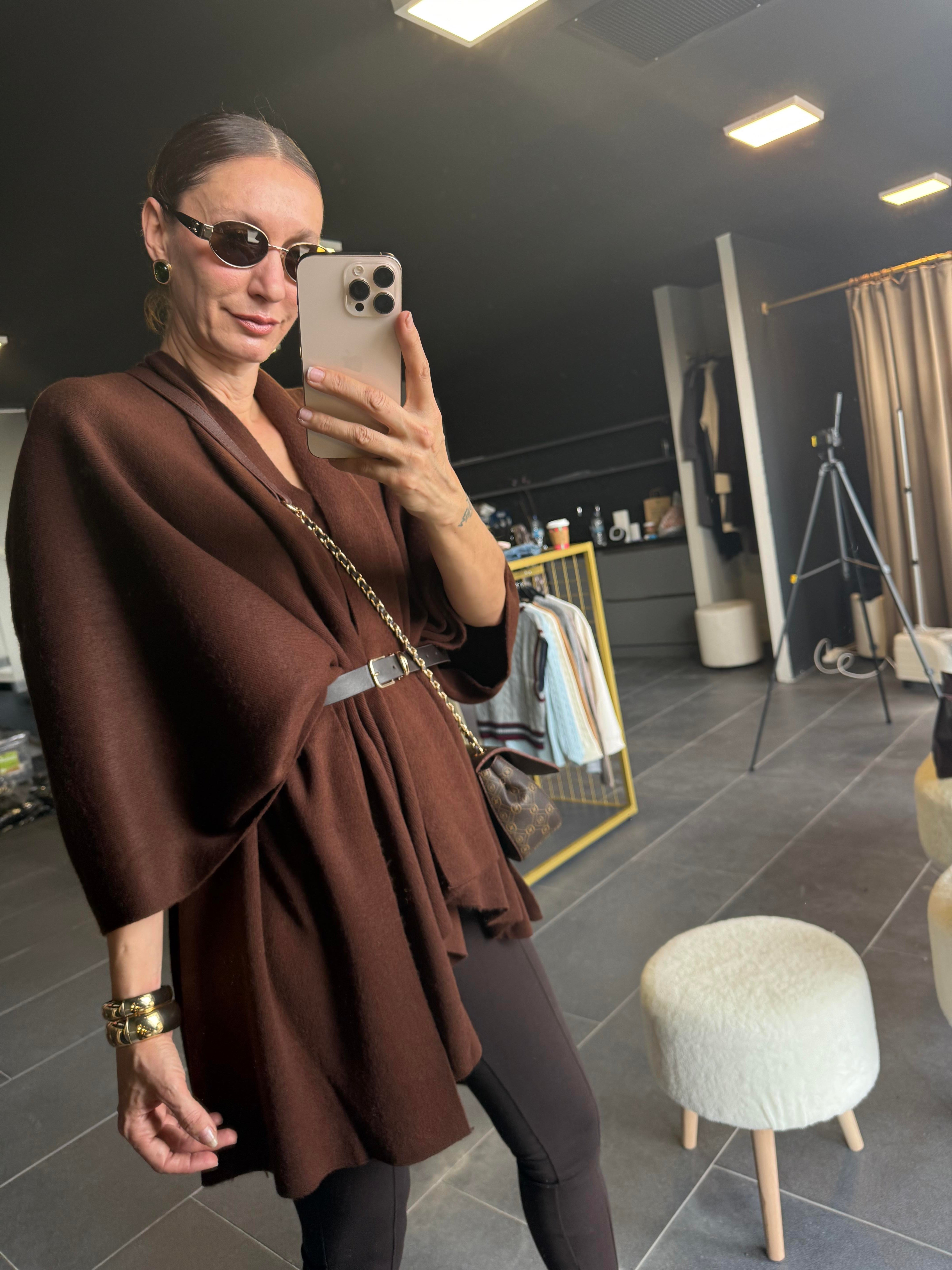 Kahve Deri Kemerli Panço