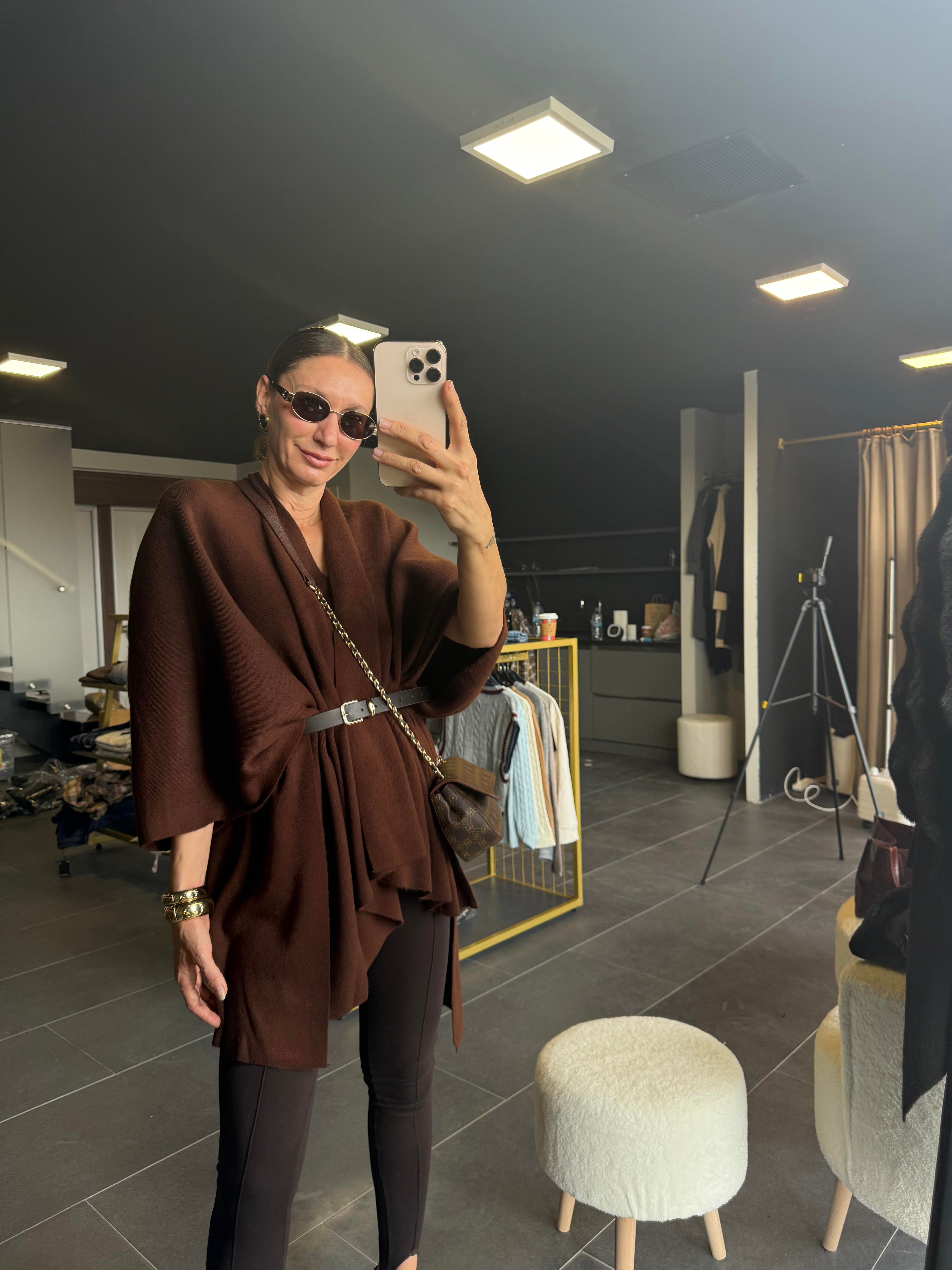 Kahve Deri Kemerli Panço